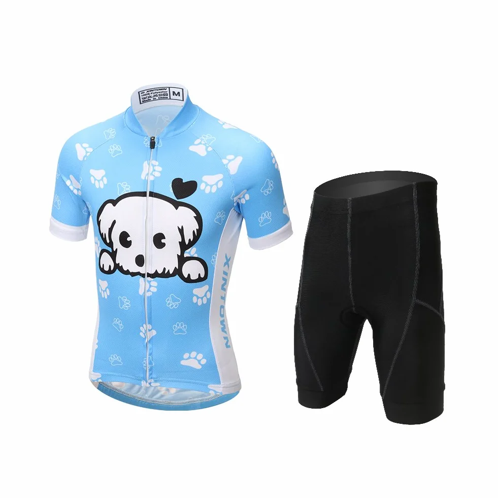 Niños Niñas Conjuntos Maillots de Bicicleta Top de Manga Corta + Pantalones Traje de Ciclismo