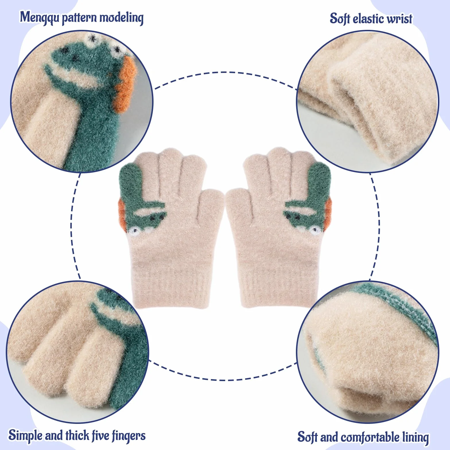 3 Piezas Conjunto De Punto Sombrero Bufanda Guantes, Gorro De Punto TéRmico Con Forro Polar Grueso, Caliente Bufanda Guantes Gorro De Invierno Set, Regalo Para Unisex 2-8 AñOs