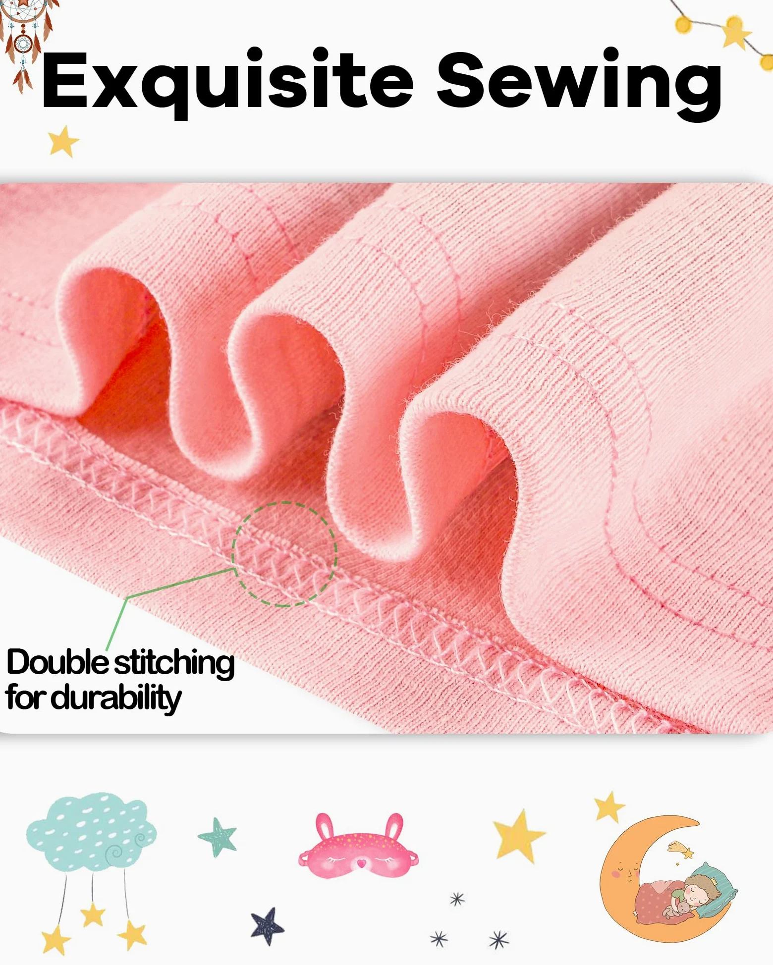 DAUGHTER QUEEN Pijama corto para niña, 100% algodón, talla 18 meses a 12 años