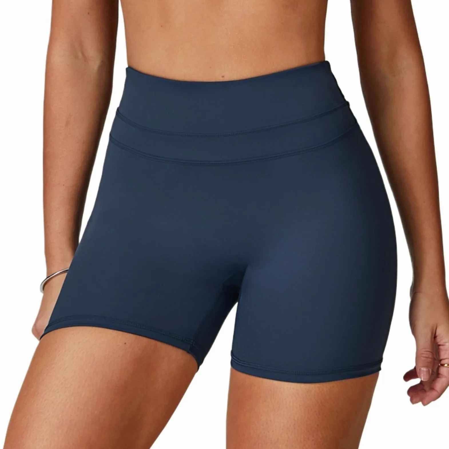 Pantalones cortos de yoga de verano for mujer, pantalones cortos de fitness for correr, ciclismo, leggings deportivos transpirables de cintura alta for entrenamiento en el gimnasio. Para Cintura Alta
