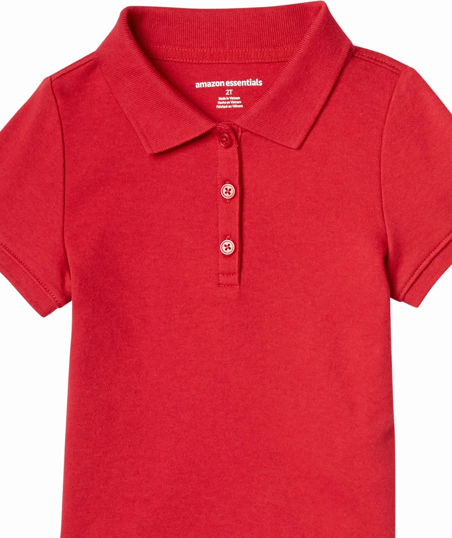 Amazon Essentials Niñas Polo de Uniforme de Doble Punto y Manga Corta