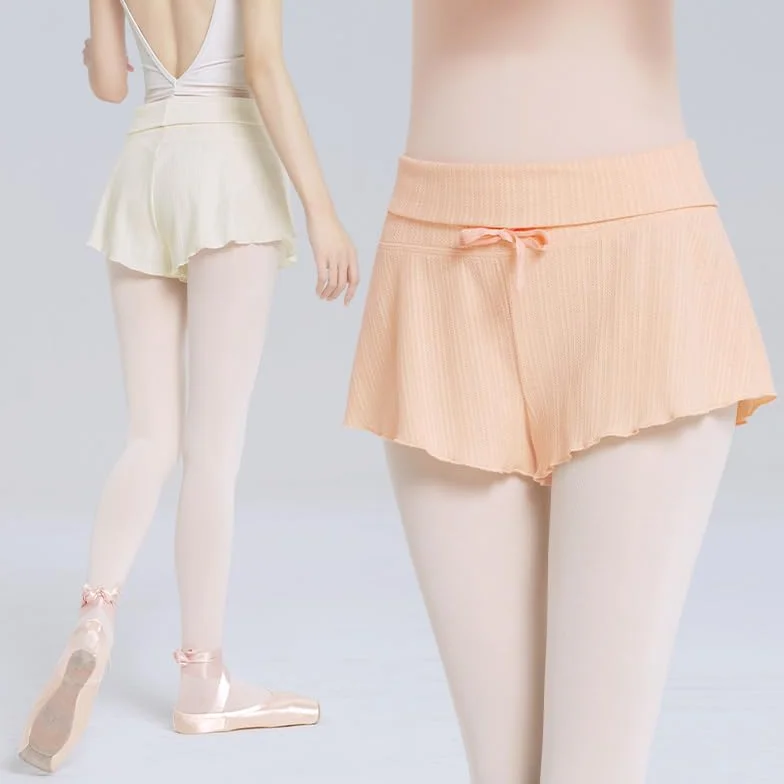 Chaqueta de Danza Ballet y Pantalones Cortos de Cintura Alta para Mujer con Cordón