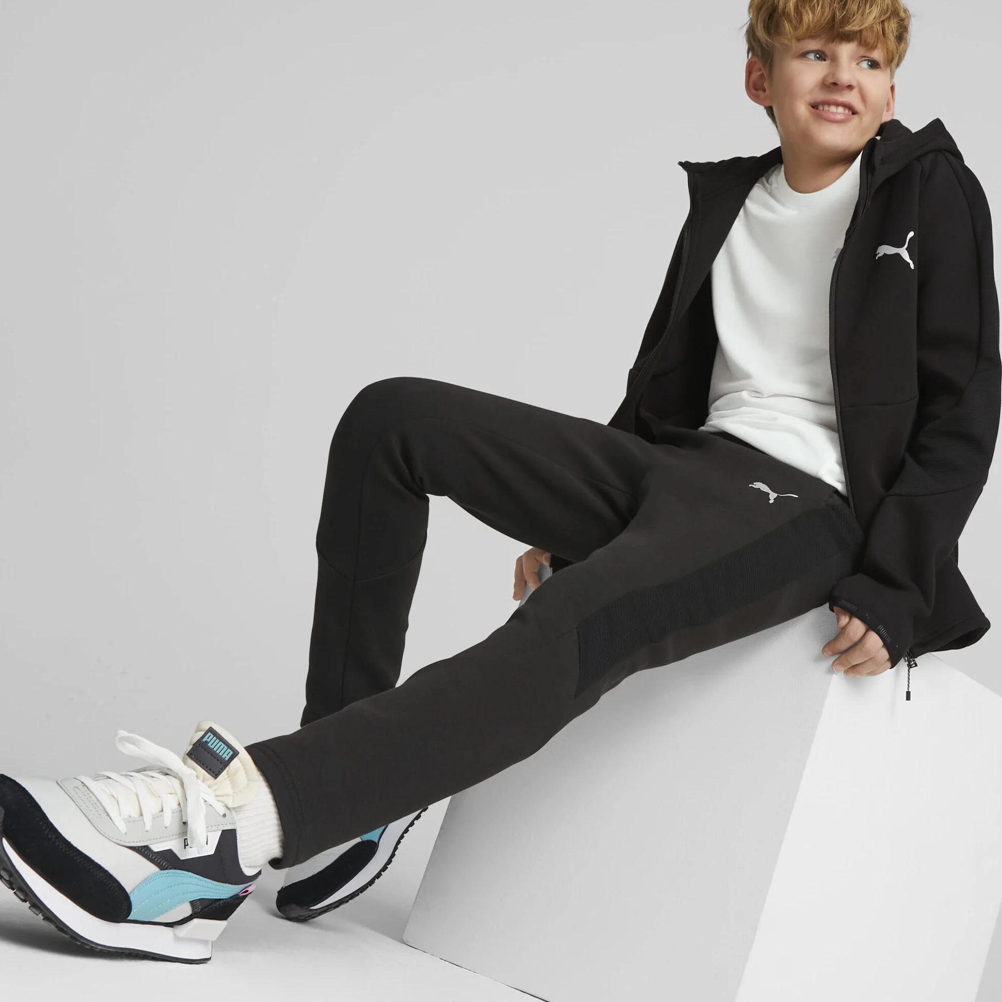 PUMA Pantalones Evostripe B - Pantalones de Punto Niños