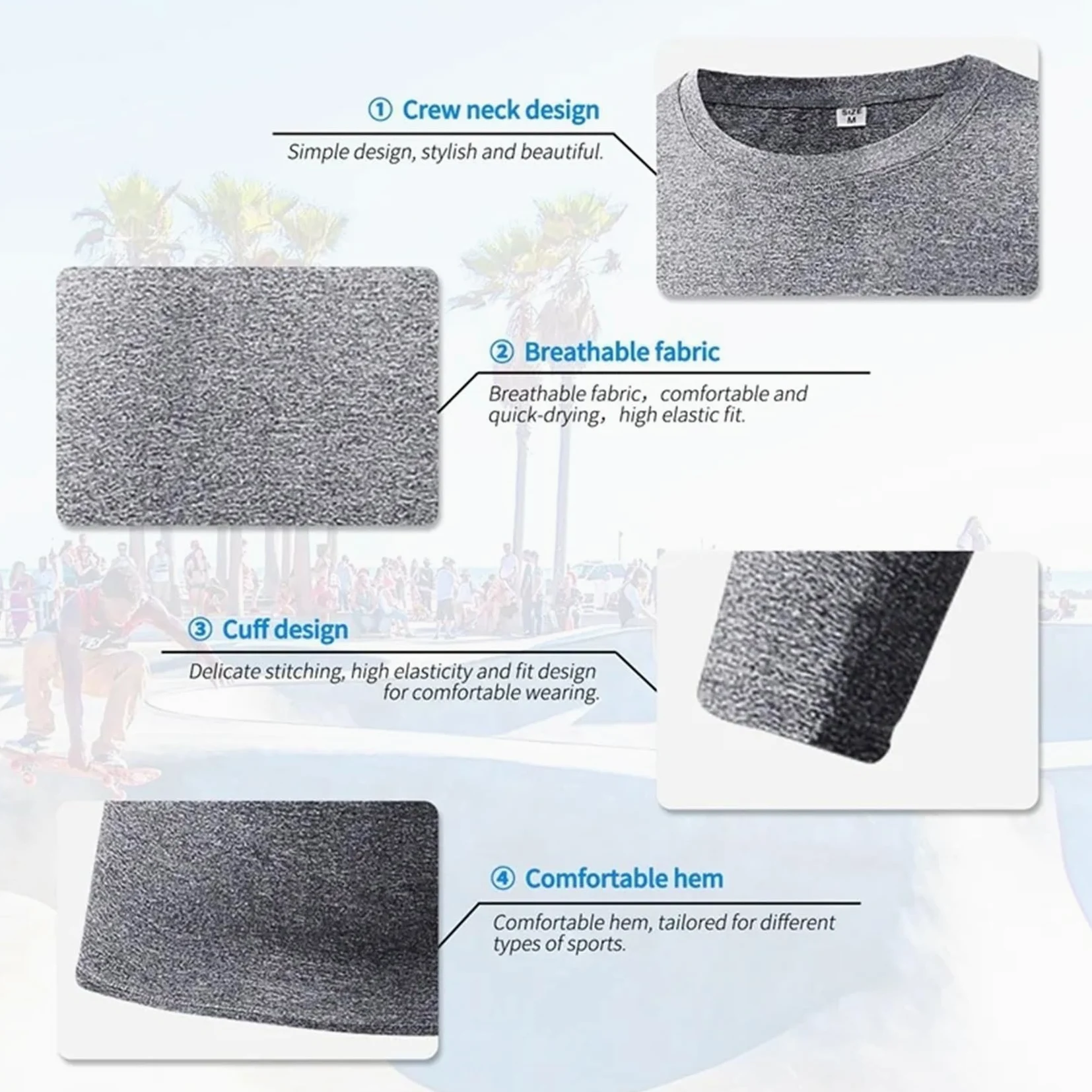 SANANG Pack de 3 Camisetas de Compresión para Hombre, Camisetas de Manga Larga de Secado Rápido para Correr