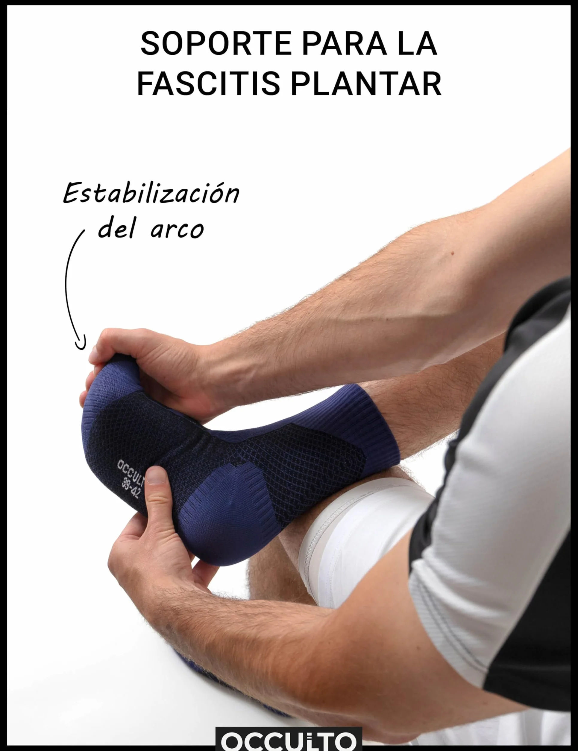 Occulto calcetines compresión fascitis plantar hombre 2 Pares