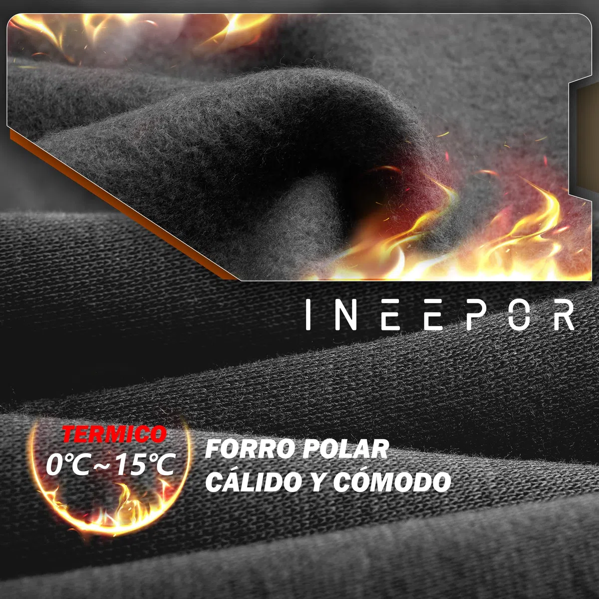 ineepor Pantalon Chandal Hombre Invierno Baggy Pierna Forro Polar Cálido