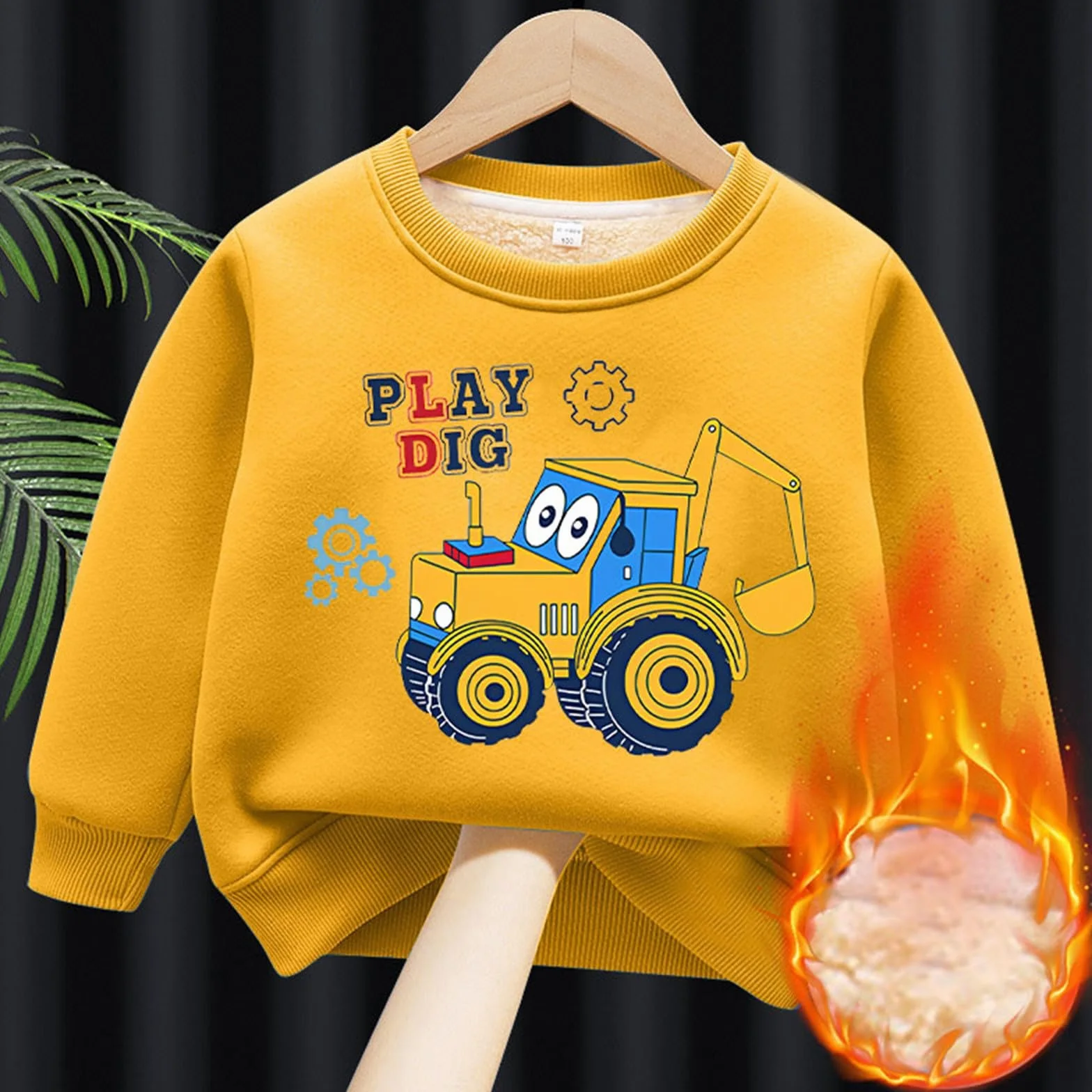 Generisch Pantalones de chándal para niños sudaderas completas con cuello redondo y forro polar para niños, niños y niñas, parte superior gruesa y cálida ropa bebé niño 86