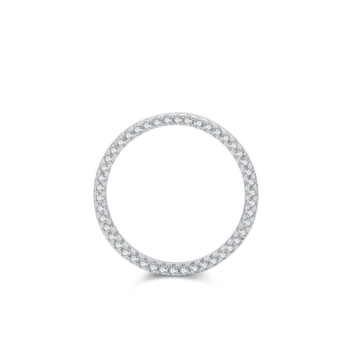 KnSam Anillo solitario de oro blanco de 9 K/14 K/18 K, joyas de oro auténtico, anillo apilable clásico con moissanita, anillos de pareja de oro blanco Au 375/585/750, talla 47-65