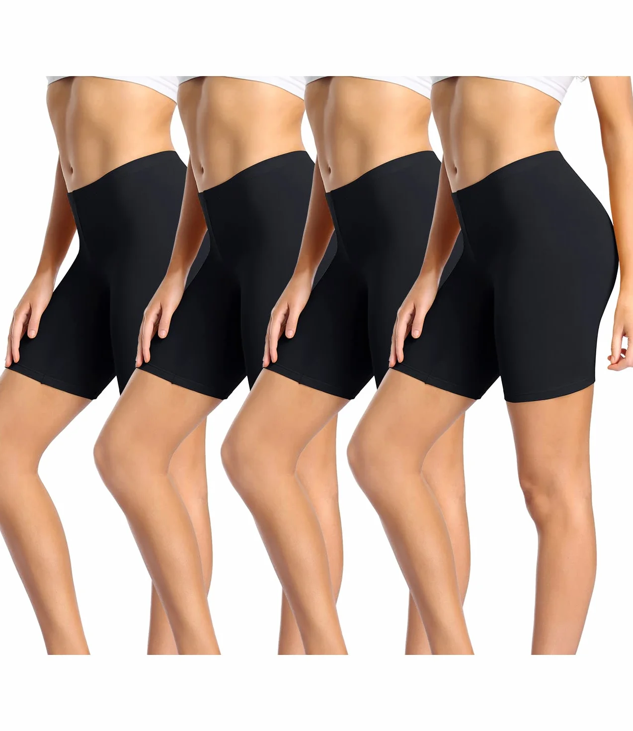 Wirarpa Leggings Cortos Boxer Mujer Algodón Shorts Pack de 4 Tamaño S-5XL