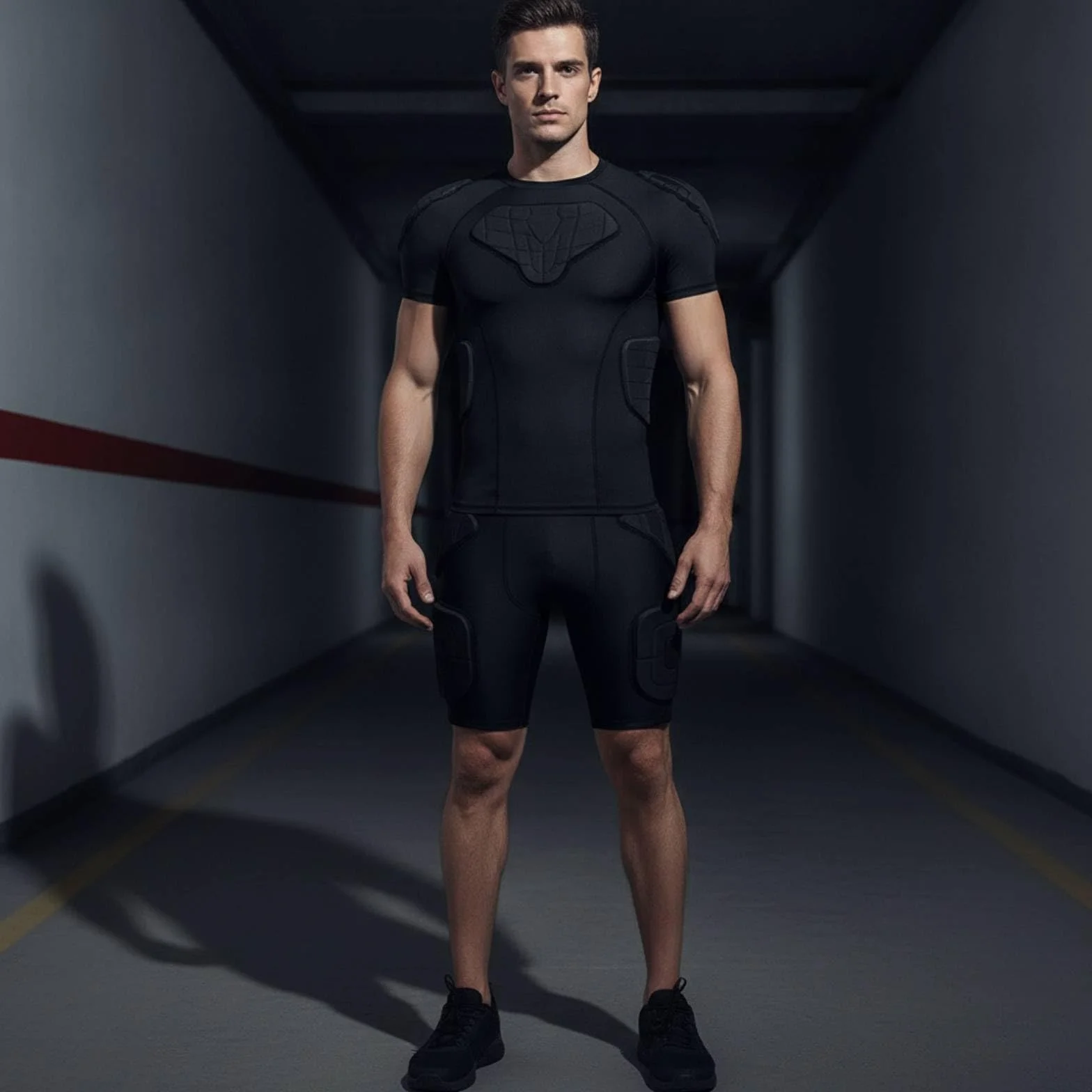 kowaku Camiseta Compresión Acolchada Ligera Camiseta con Protección Acolchada Gruesa Indumentaria Deportiva para Deportistas
