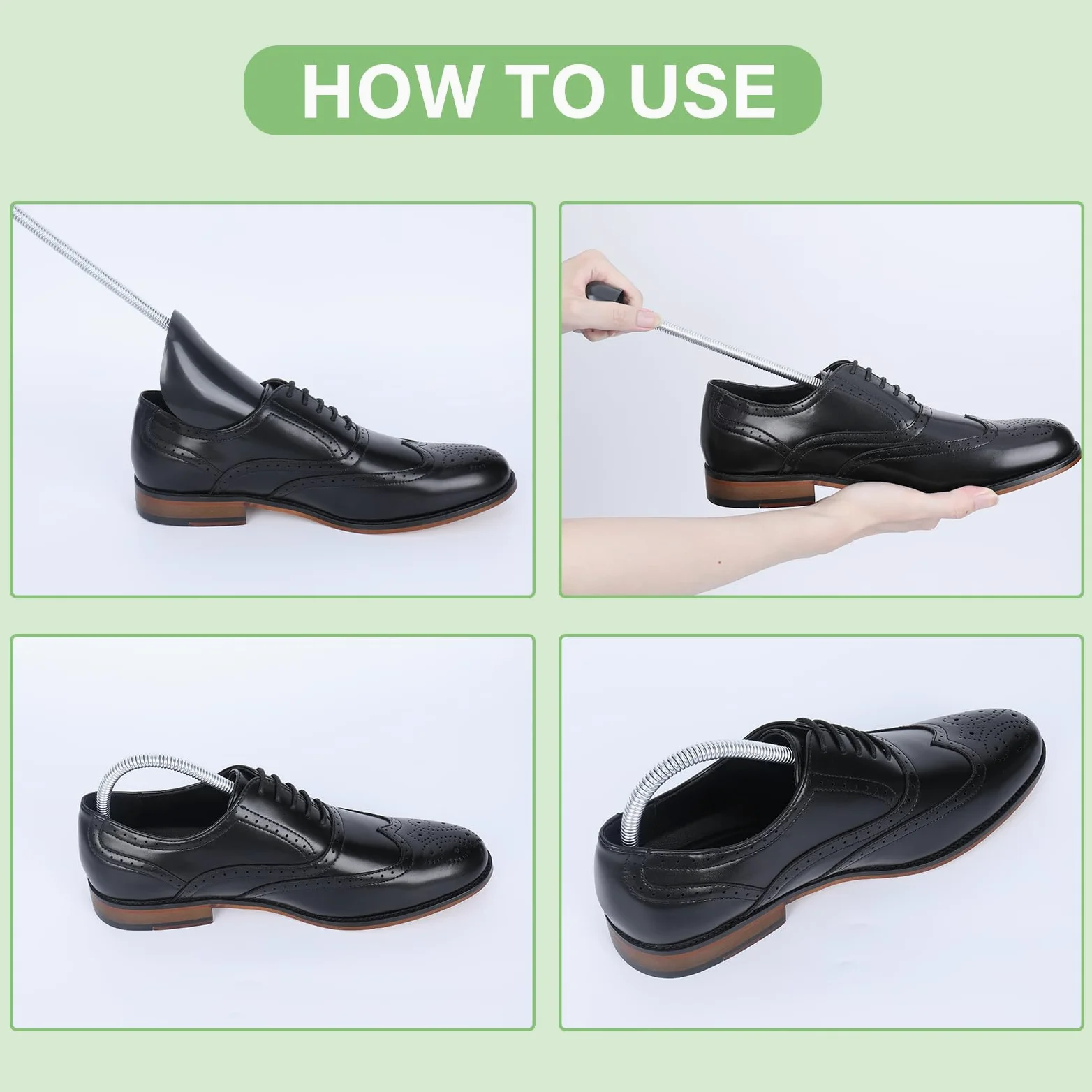 YOLOPARK Árboles para zapatos para hombres y mujeres, estirador de zapatos de plástico con resorte ajustable para tenis, zapatos de cuero y más