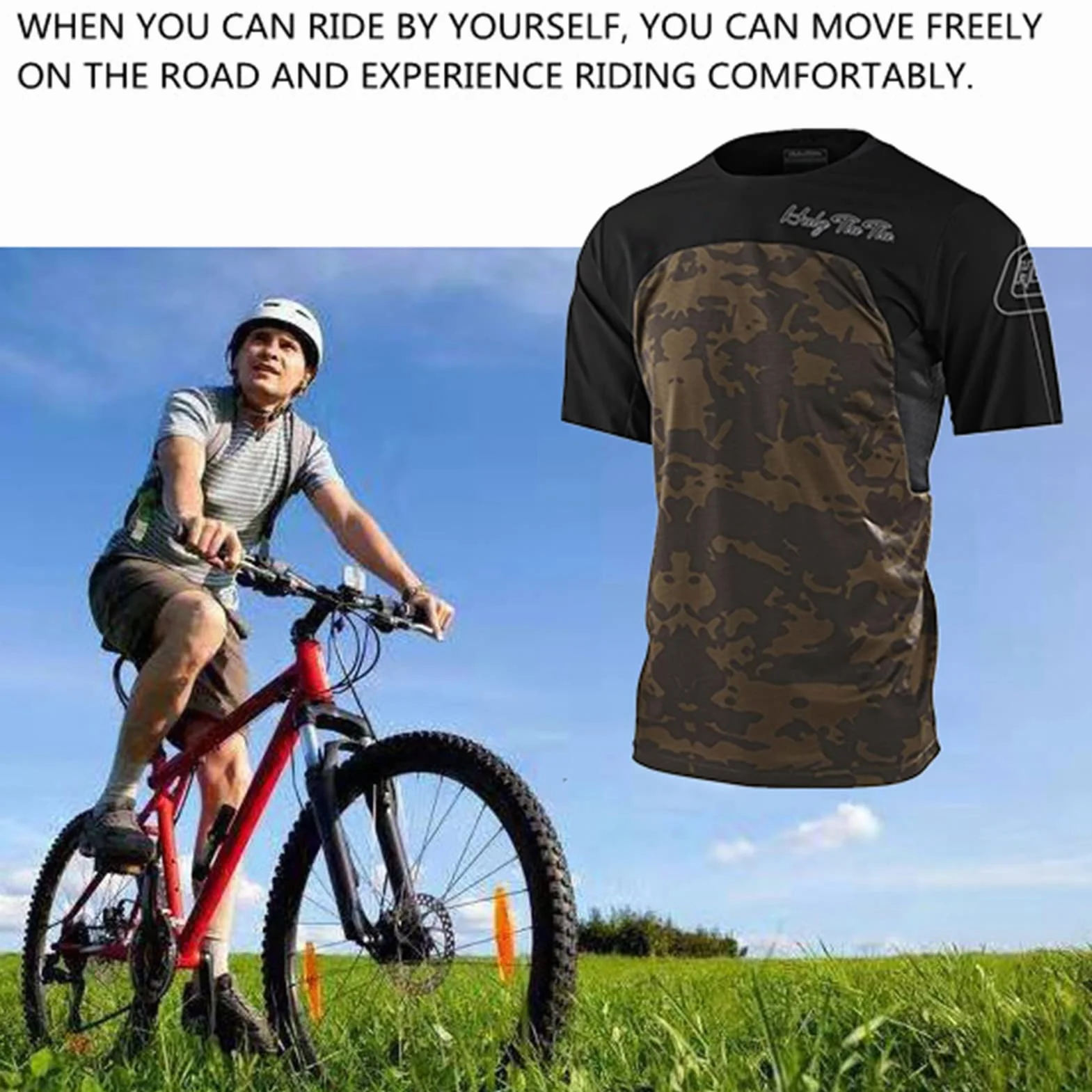 Maillot Ciclismo Hombre Verano MTB Bicicleta Montaña Camiseta Mangas Cortas