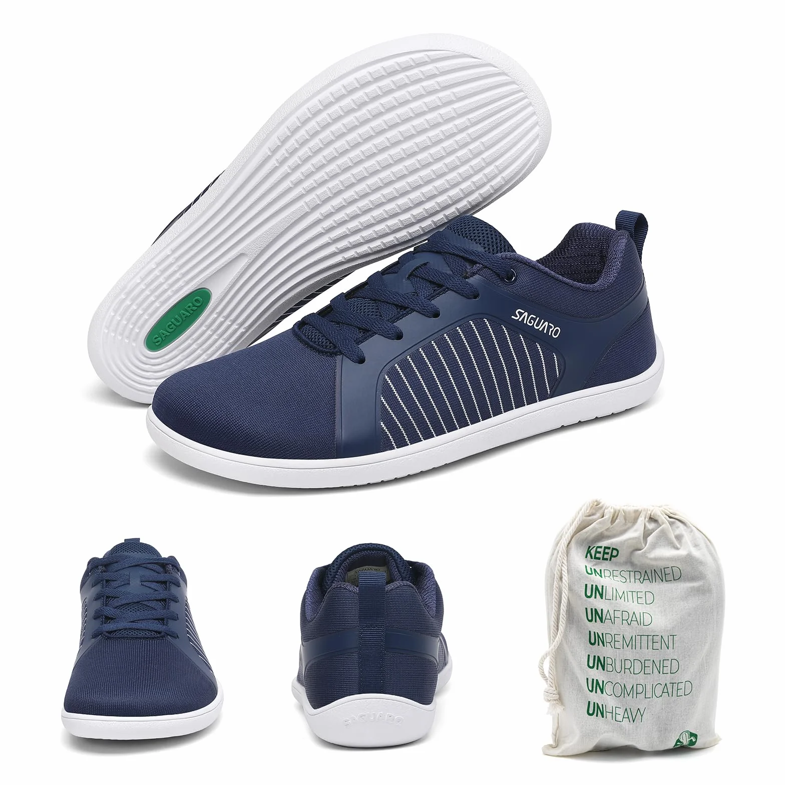 SAGUARO Hombre Zapatillas Barefoot Casual con Puntera Ancha para Uso Diario en Ciudad,Escuela y Viaje Gr.36-48