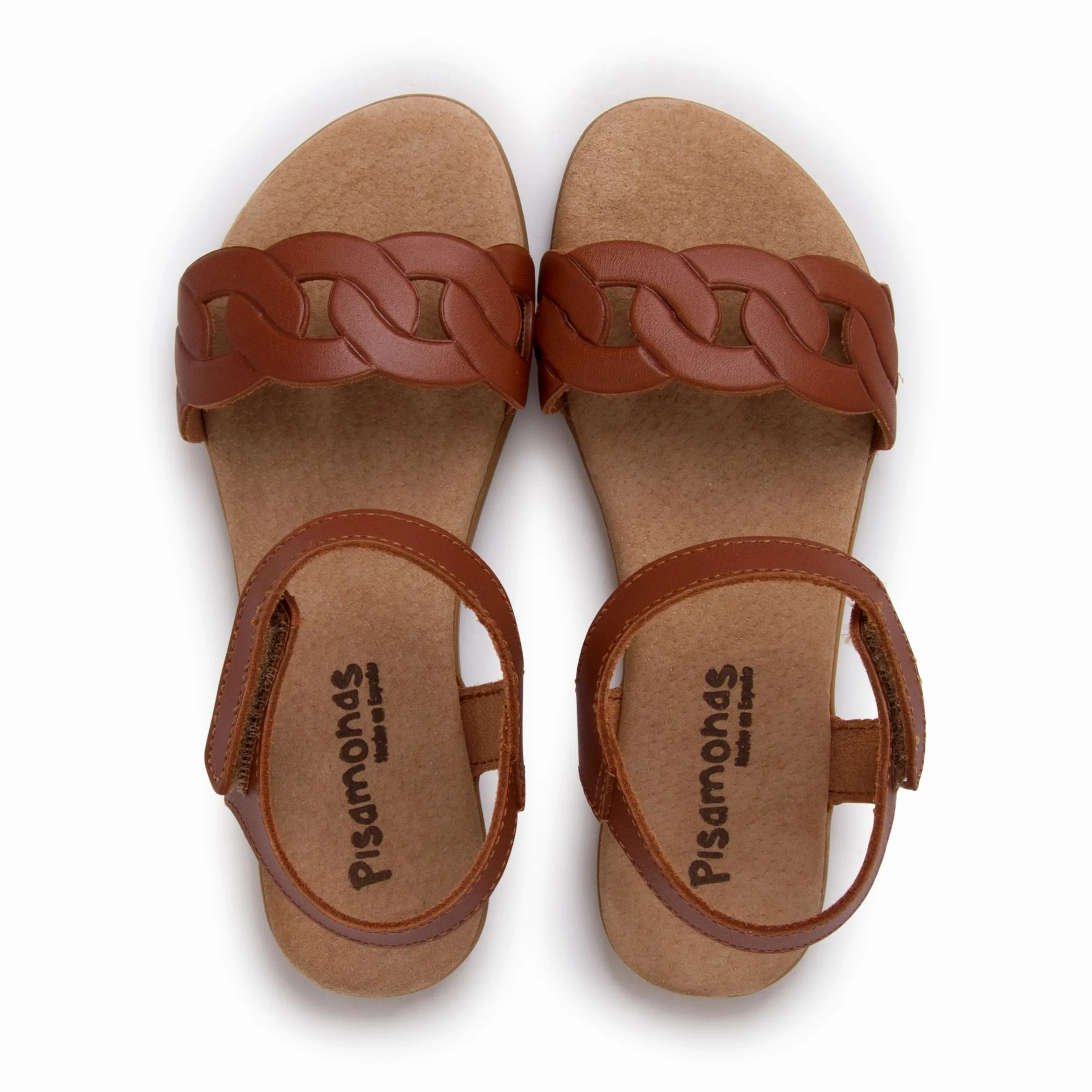 Pisamonas Sandalias Piel Eslabones Tira Adherente