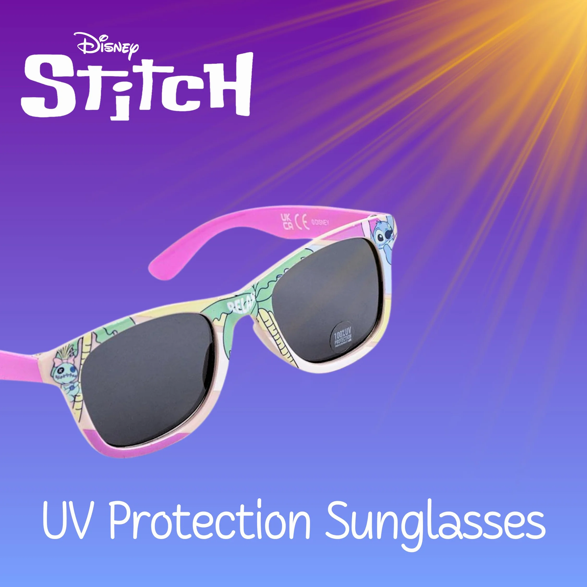 Disney Stitch Gorra y Gafas de Sol Protección UV para Niñas - Verano Beisbol Infantil