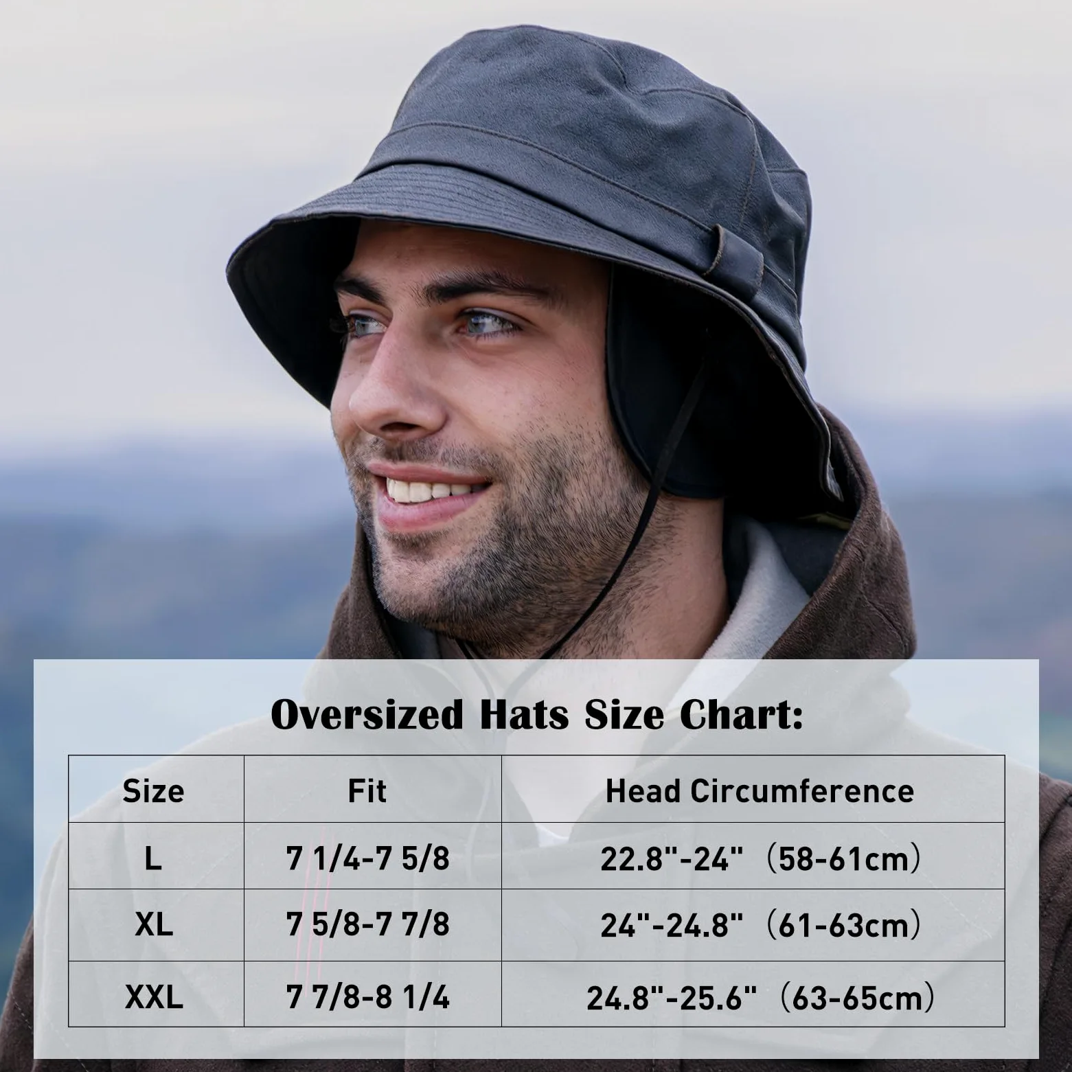 TOP-EX XXL Gorro unisex de invierno, cálido e impermeable, con forro polar, para exteriores para días lluviosos fríos, ajustables, plegables, resistentes al viento