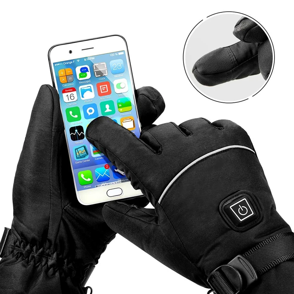 Guantes térmicos eléctricos para Exteriores, Interiores, calefacción a batería, Guantes de Invierno a Prueba de Viento para Exteriores, cálidos, para Montar en Motocicleta, Caza, e