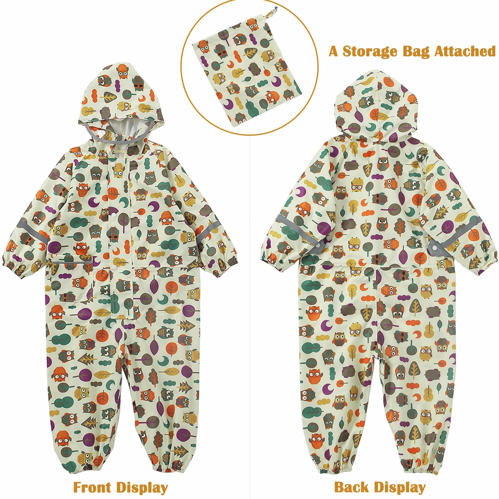 Fewlby Chubasquero Impermeable Niños Poncho de Lluvia Niñas Chaqueta Impermeable Ligero Abrigos de Lluvia Mono Impermeable con Capucha Traje de Lluvia 1-10 Años