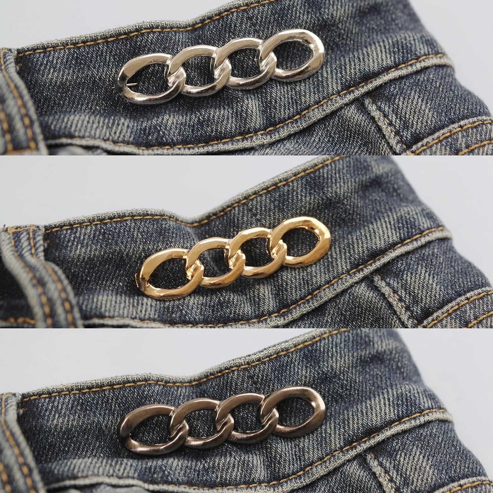 LunarCharm 6 Piezas Clips Ajustables para Cintura, Prácticos Ajustadores de Cintura y Clips para Ajustar Pantalones, Ideal para Botones de Jeans Ajustables