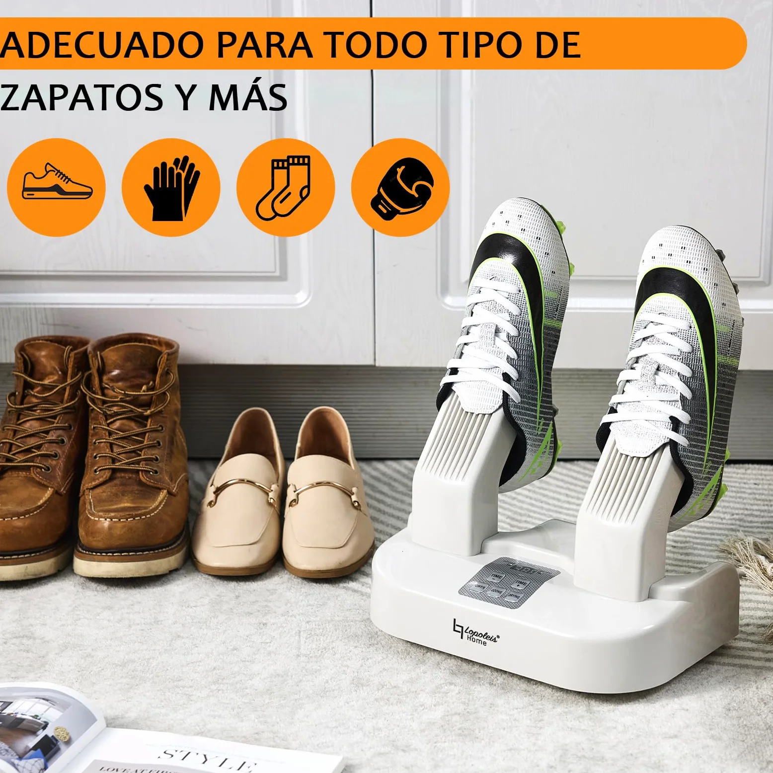 Secador eléctrico de zapatos, ozono, calentador, antibacteriano, calcetines, botas, fútbol, guantes
