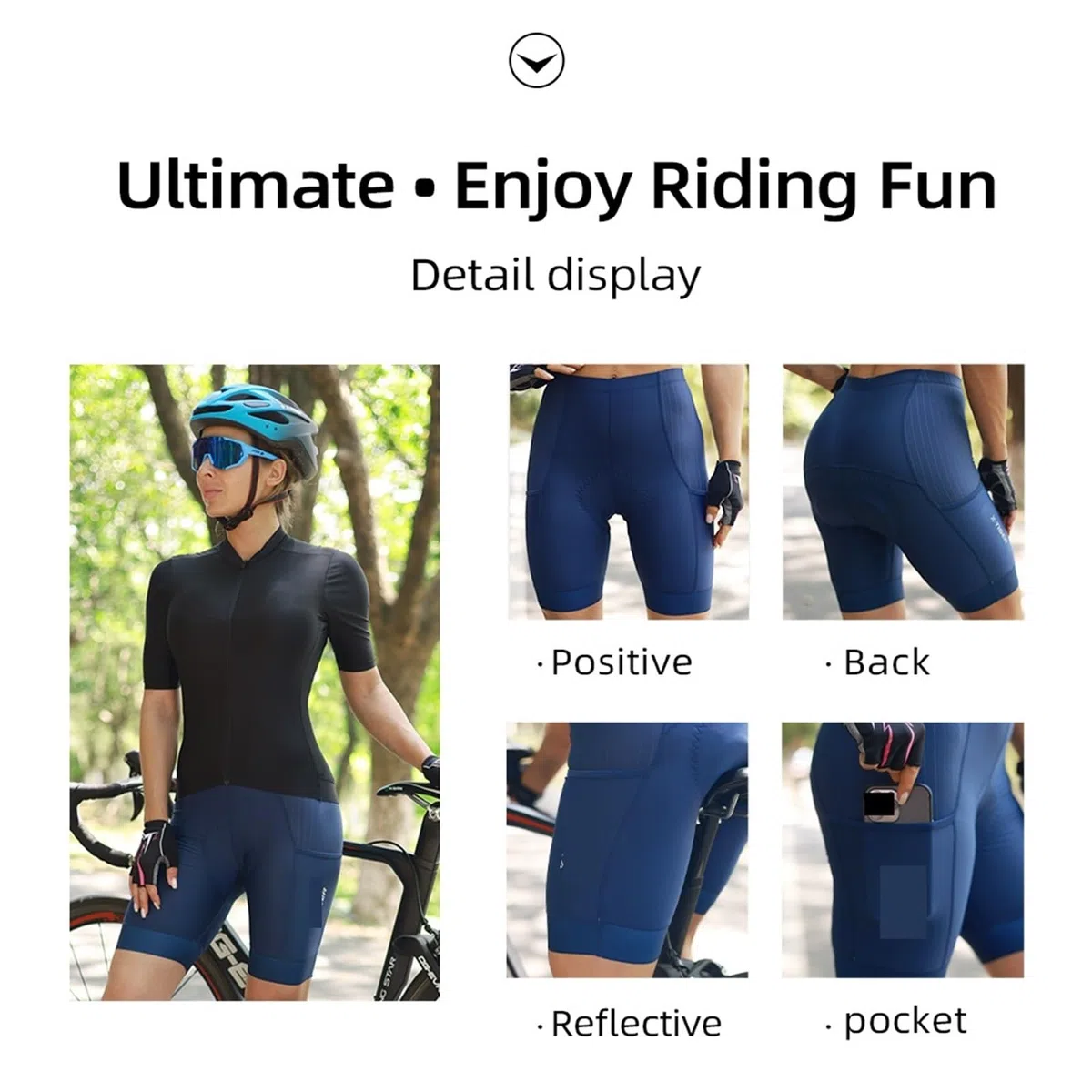 Pantalones Cortos De Ciclismo Pantalones cortos de ciclismo for mujer, mallas for, pantalones transpirables for carretera, 7 horas(Black,L)