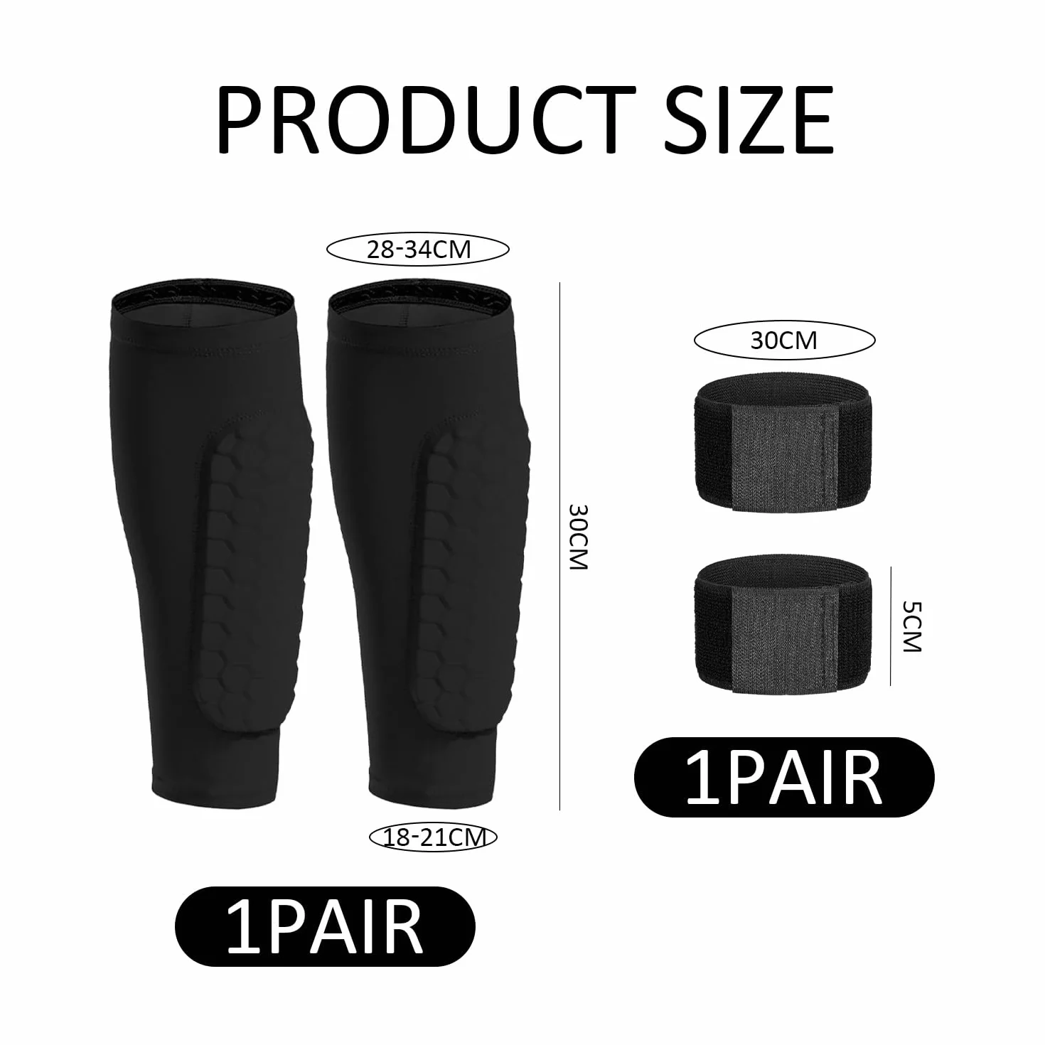 1 Par De Protectores para Piernas Y 2 Piezas De Correas para Piernas, Calentadores Anticolisión, Calentadores Elásticos para Piernas, Adecuados para Correr, Fútbol, ​​Montañismo Y Ciclismo