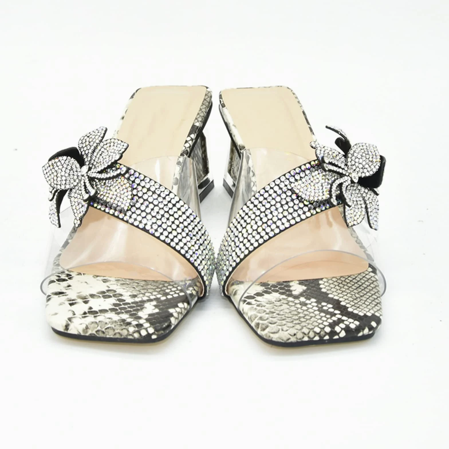 MOGSA Pantuflas de verano para mujer, talla grande, zapatos de boda, zapatos de vestir para fiesta, sandalias de tacón alto