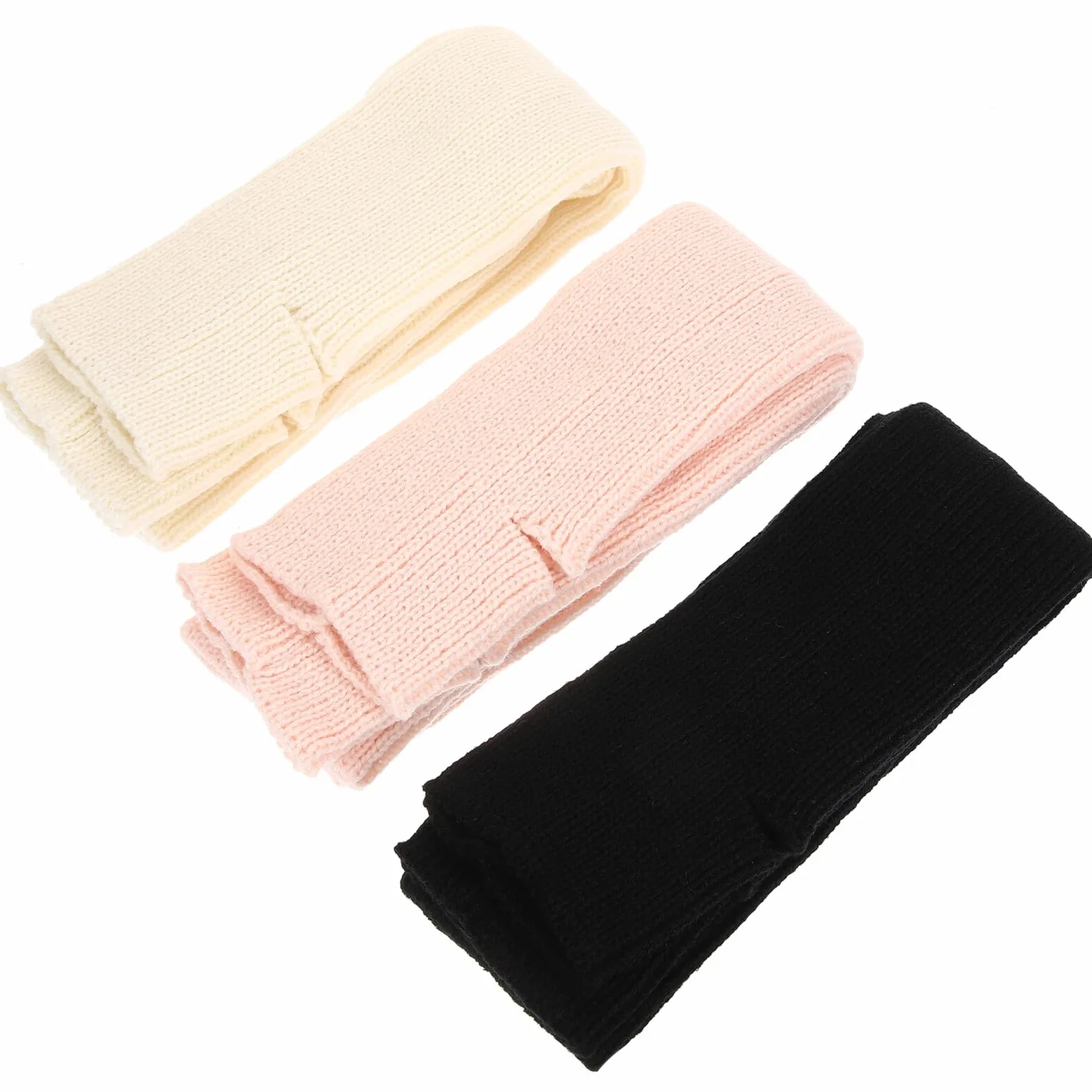 Healeved Calentadores de Piernas Largos de Punto para Mujer 3 Pares y Nude Calentadores Térmicos para Ballet Yoga y Baile en Invierno y Otoño