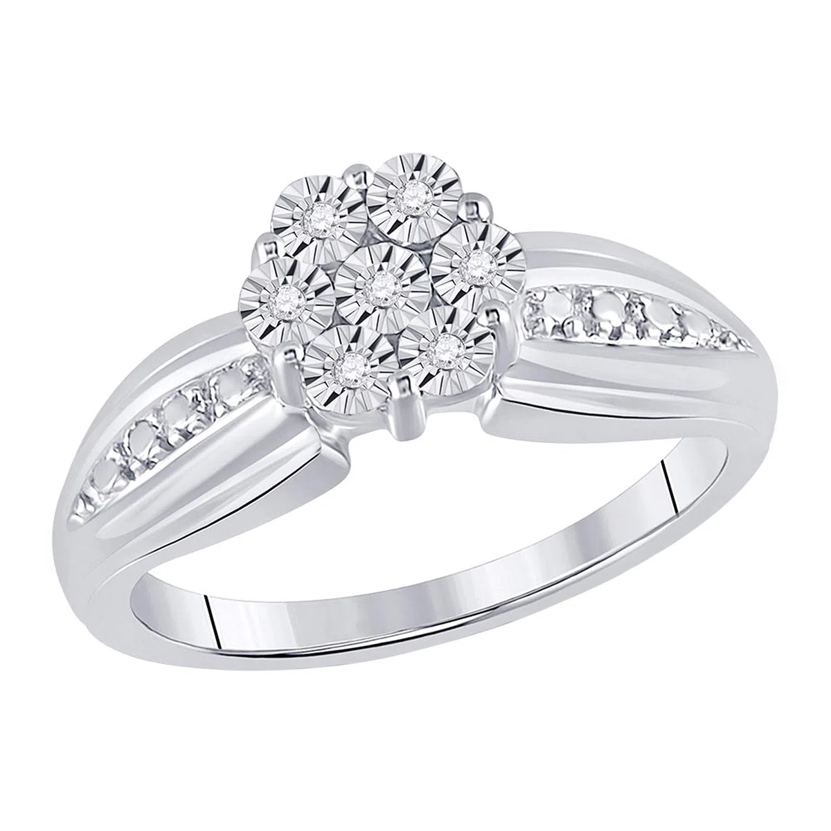 DazzlingRock Collection Mujer Niñas 10 quilates oro blanco redonda J-K diamante blanco