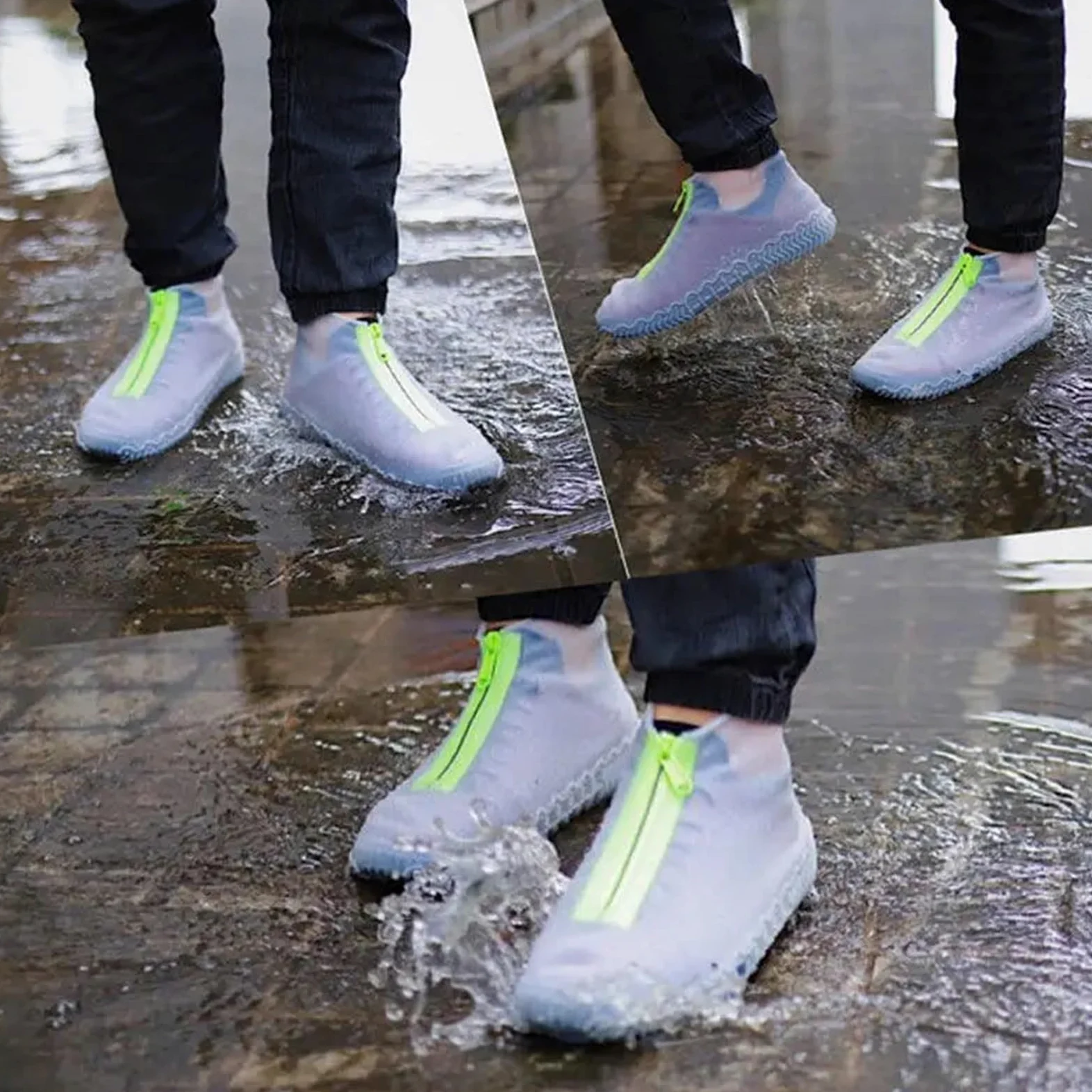 2 pares de cubiertas antideslizantes for zapatos, accesorios reutilizables for hombres, for la lluvia, for mujer, impermeables for Galoshes para Protección