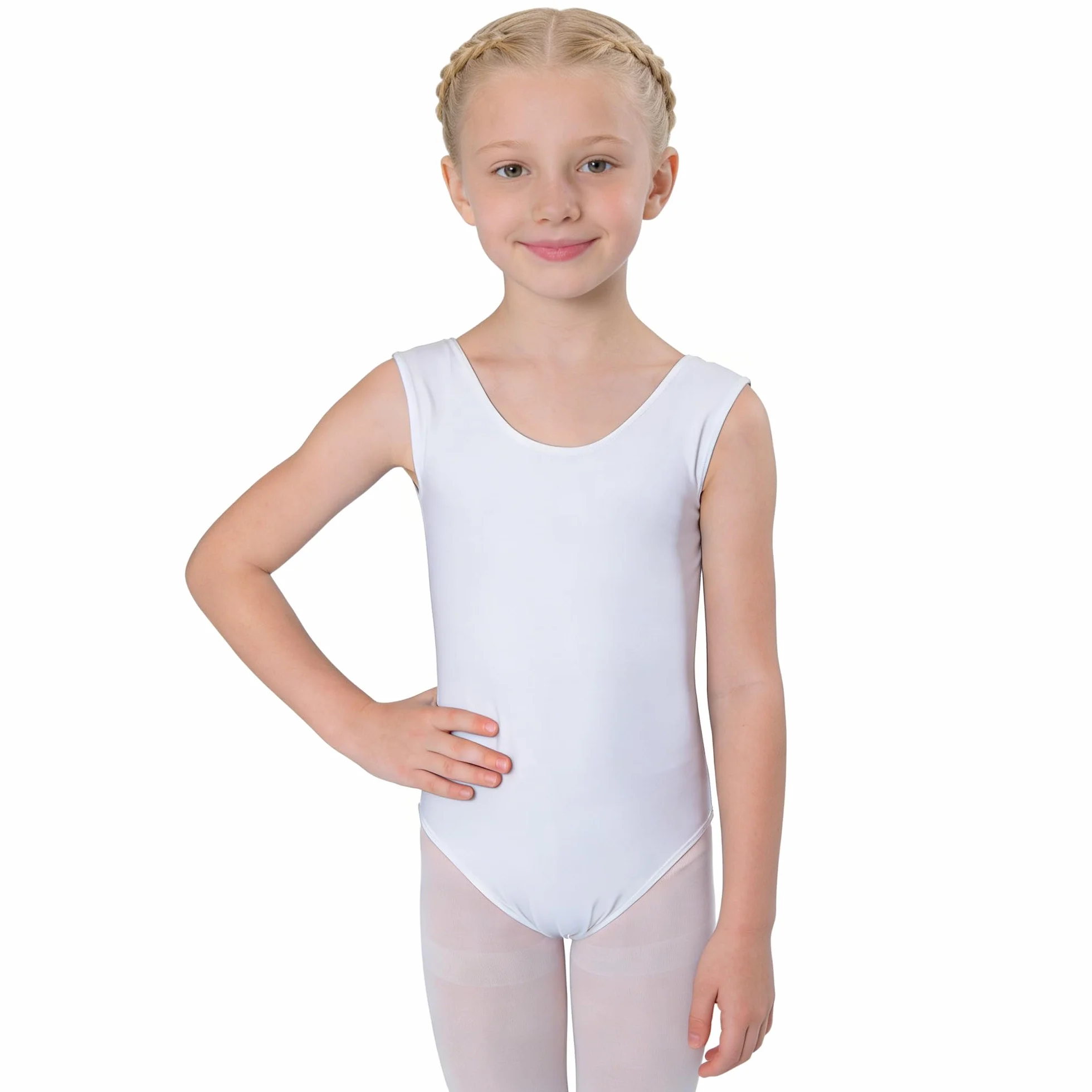Wildarms Maillot de Ballet para Niñas sin Mangas, Leotardo de Danza Infantil para Gimnasia, Baile y Disfraces