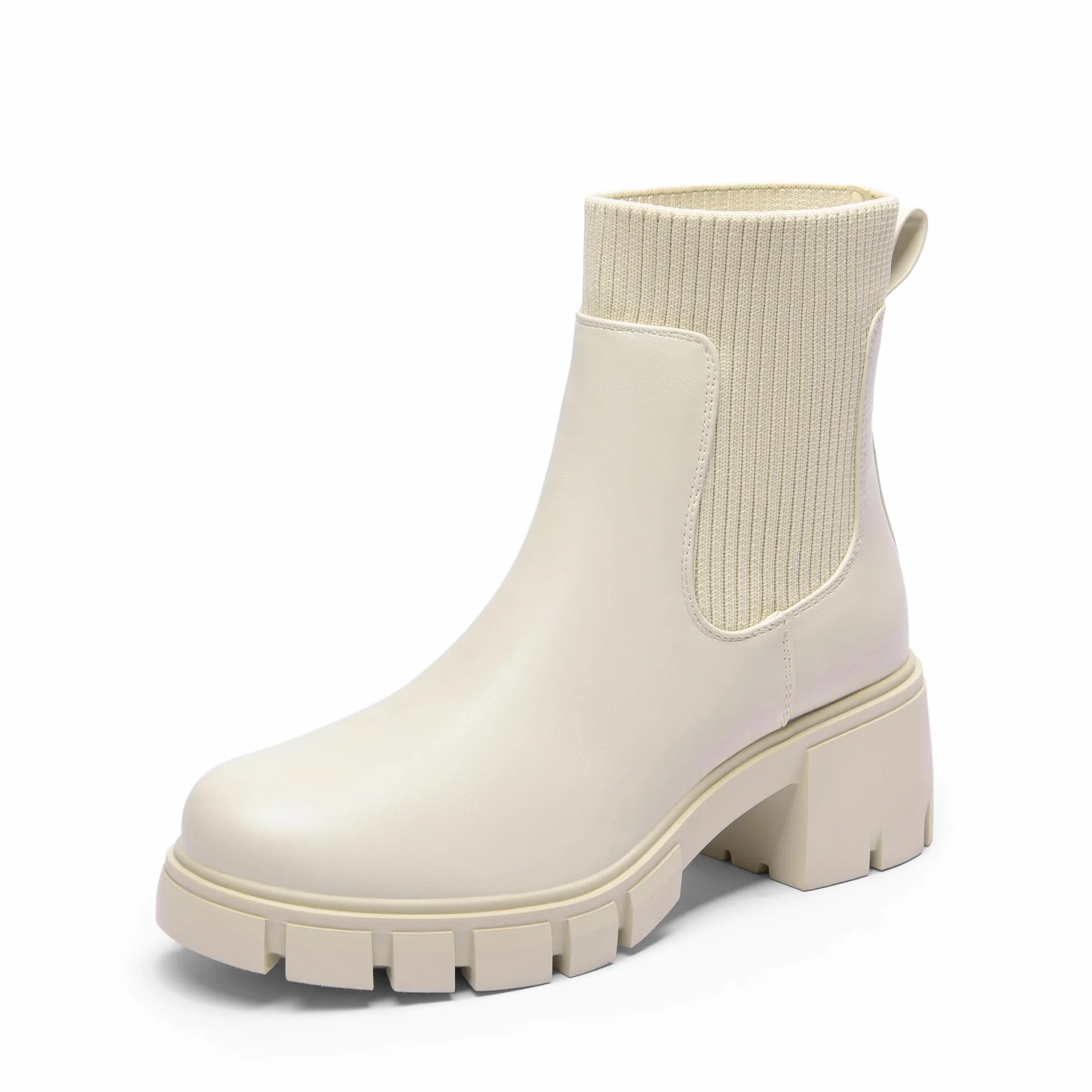 DREAM PAIRS Botines Mujer Chelsea con Tacon Ancho Botas de Moda para Otoño e Invierno SDAB2312W
