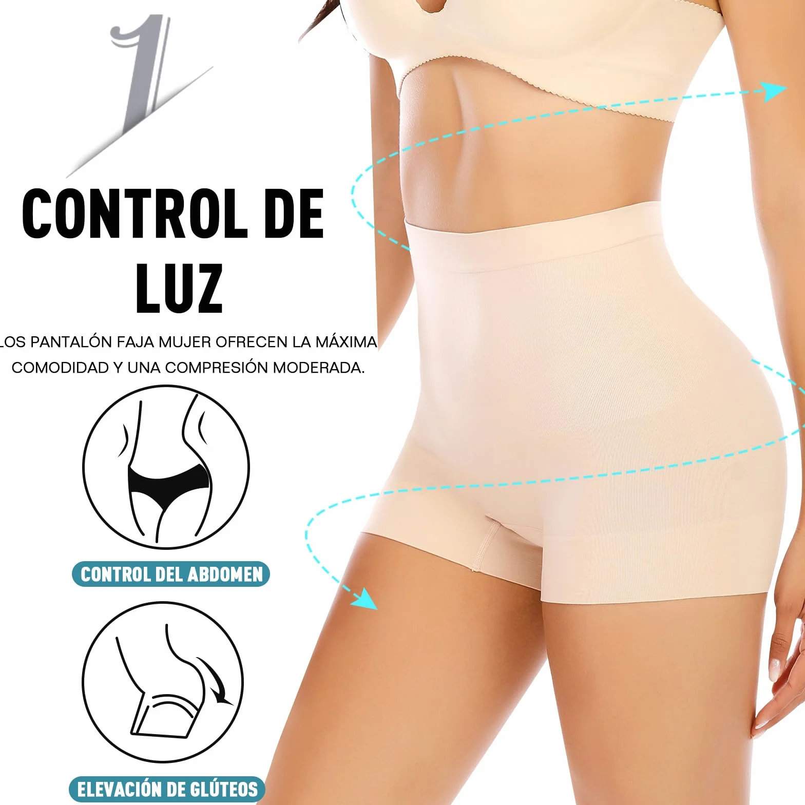 YARRCO Braga Faja Reductora Mujer Invisible Shapewear Control de Abdomen Sin Costuras