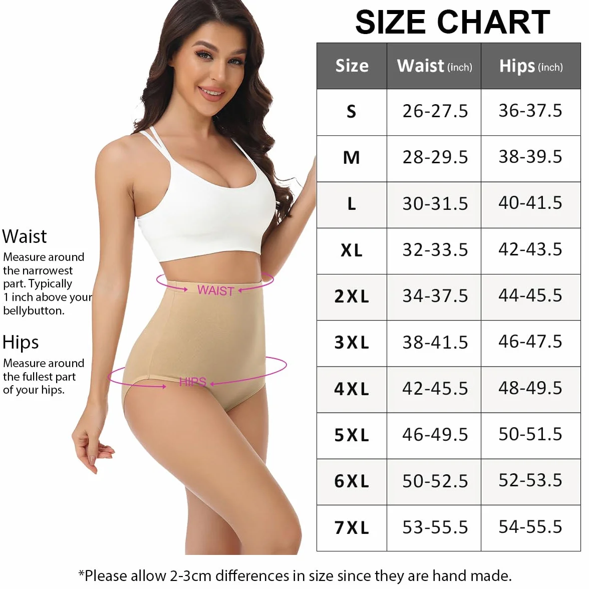 Wirarpa Bragas Mujer Algodón Elásticas Cintura Alta Pack de 4