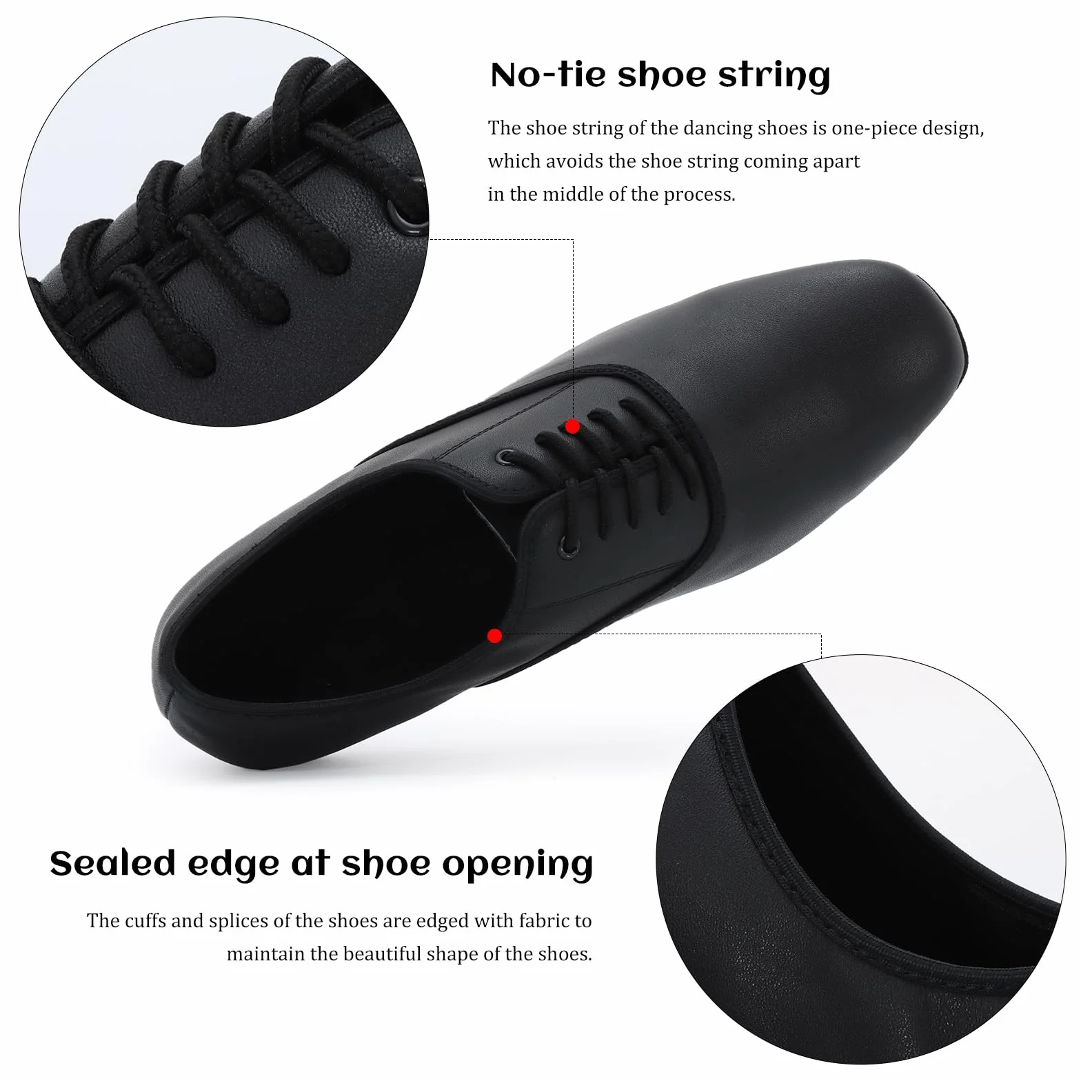 Zapatos de Baile Latino Hombre de Tacón Bajo Práctica Danza Zapatos 2.5 cm, Negro