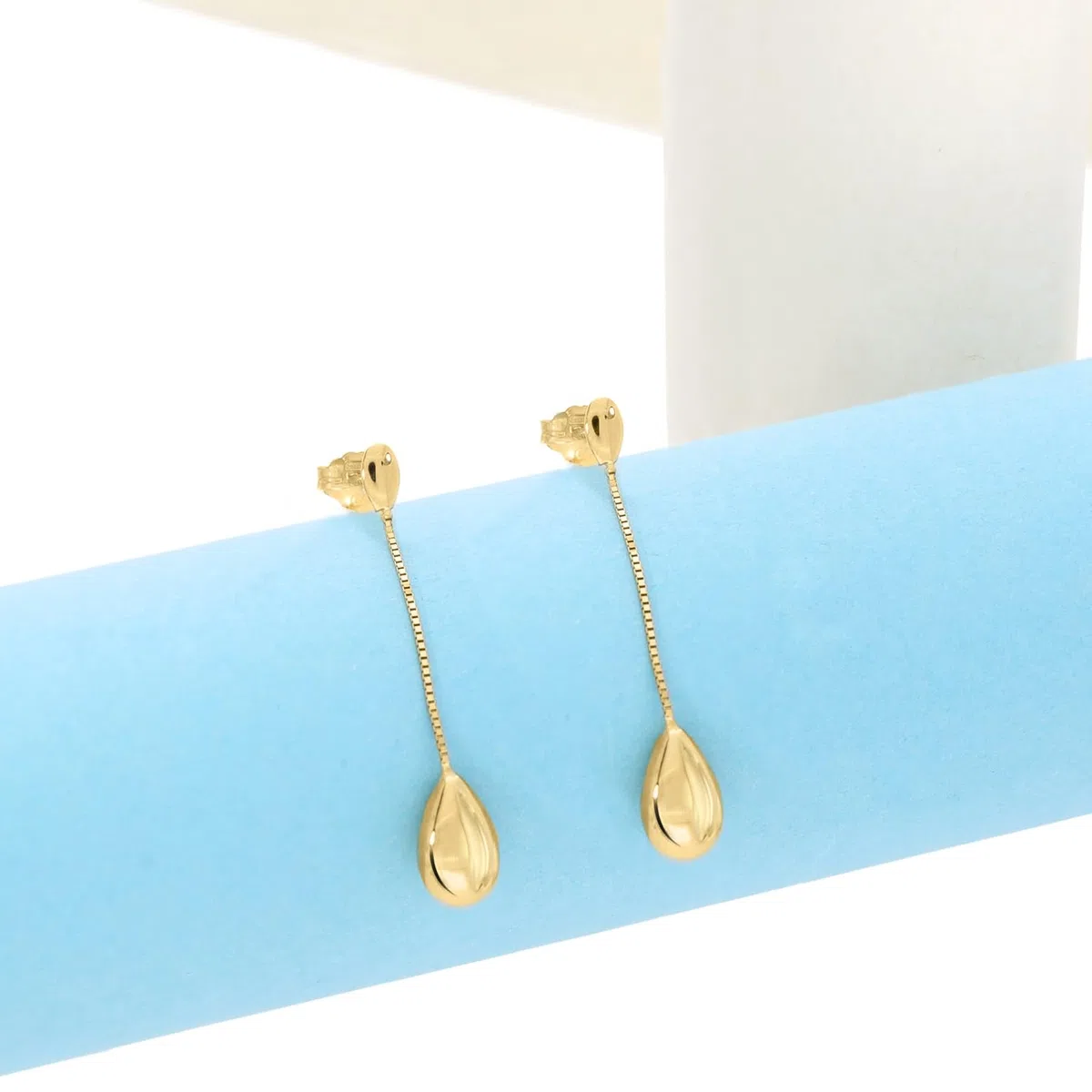Lucchetta - Pendientes de Oro 18k Largos Elegantes - Amarillo