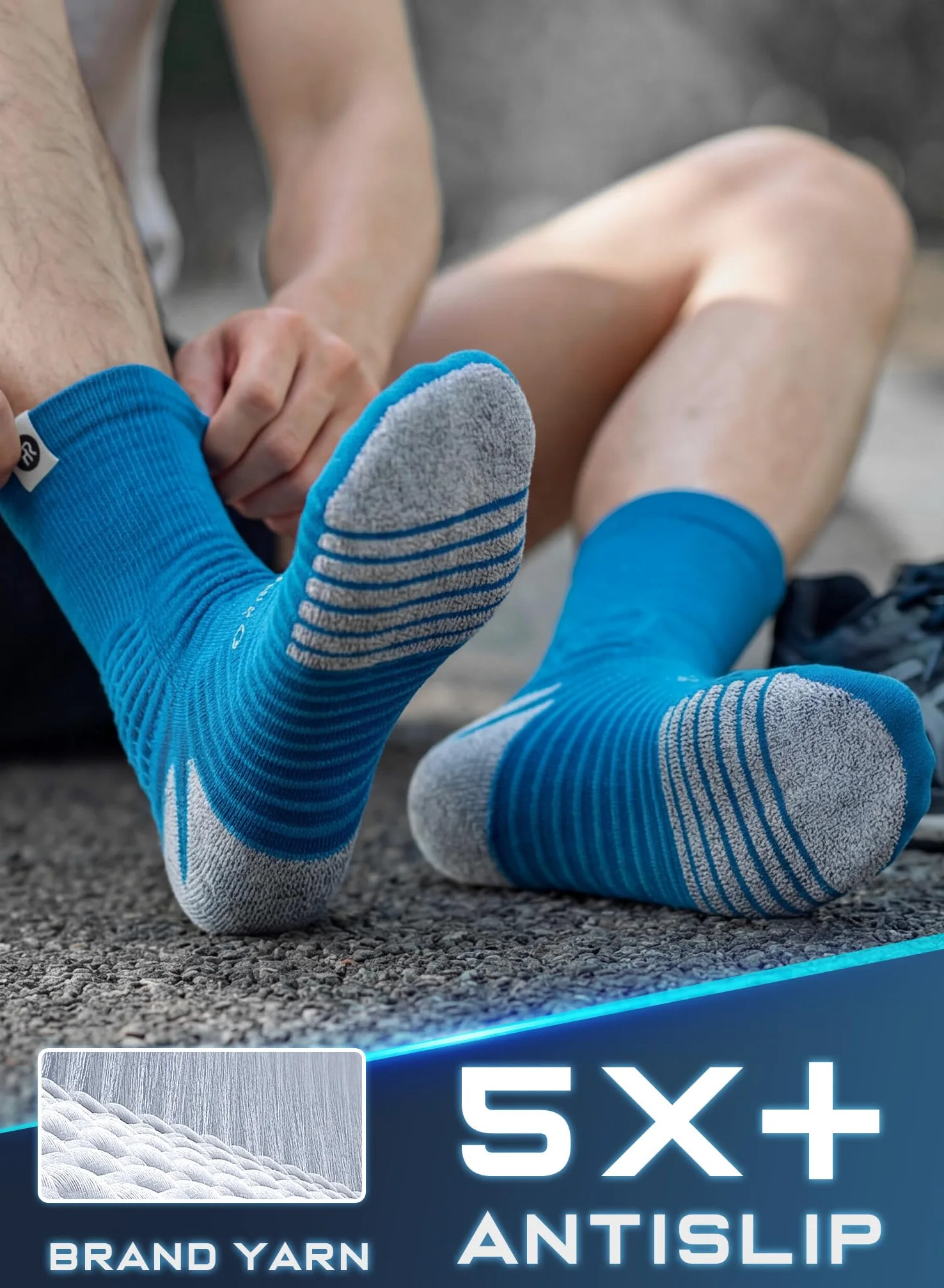 Rahhint Coolmax - Calcetines de compresión antiampollas de secado rápido para correr, con cojín antideslizante, 3 pares para maratón, senderismo