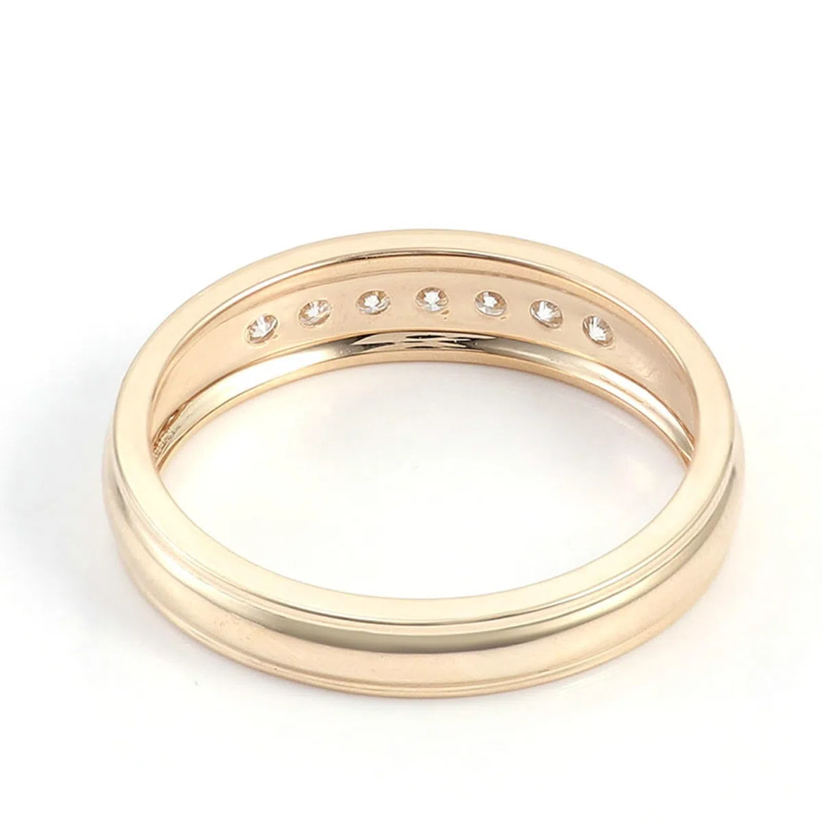 Anillo de compromiso de oro amarillo de 18 quilates, para parejas, oro redondo, blanco, moissanita, sencillo