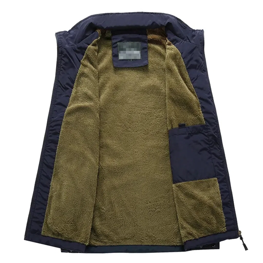 Vogrtcc Chaleco Cálido De Lana Para Hombre Con Bolsillos Chaleco Informal Chaqueta Sin Mangas