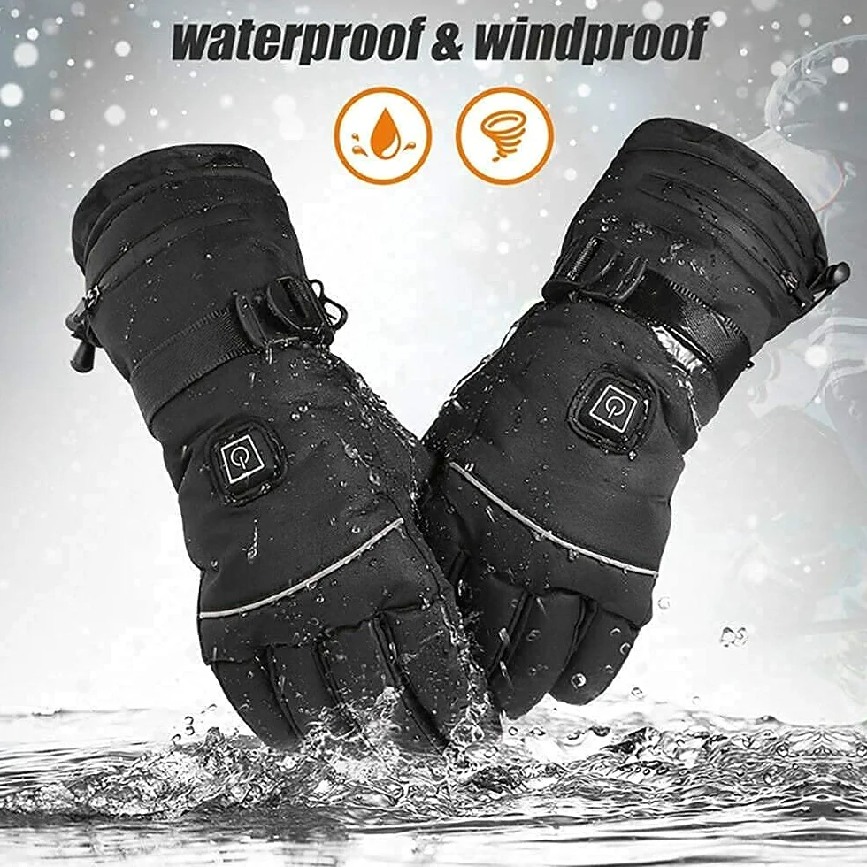SBTXHJWCGLD Guantes térmicos de Invierno 3 Guantes térmicos con Pantalla táctil de Temperatura Ajustable de calefacción Impermeable Recargable con Pilas para Senderismo Esquí Actividades al ai