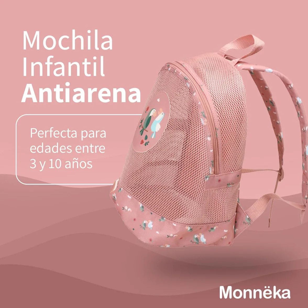 Mochila Antiarena | Ligera y transpirable | Secado rápido | Tirantes ajustables y acolchados | Ideal para toallas y juguetes de playa | toucan