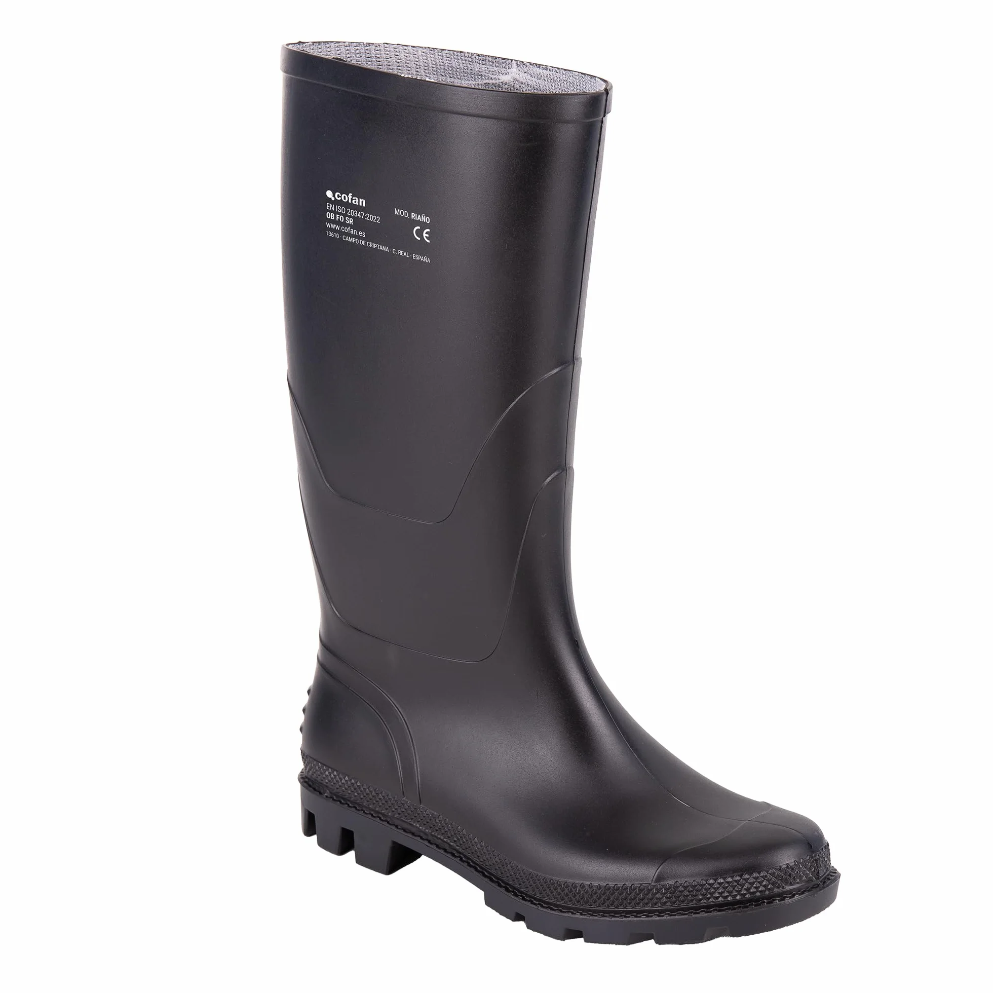 Cofan Botas de agua con caña alta | PVC | Negro | Resistentes al agua, aceites y grasas
