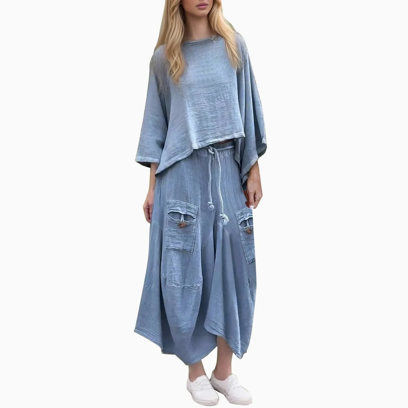 Traje de Dos Piezas con Falda Larga para Mujer Conjunto Elegante y Casual de Talla Unica para Ocasiones