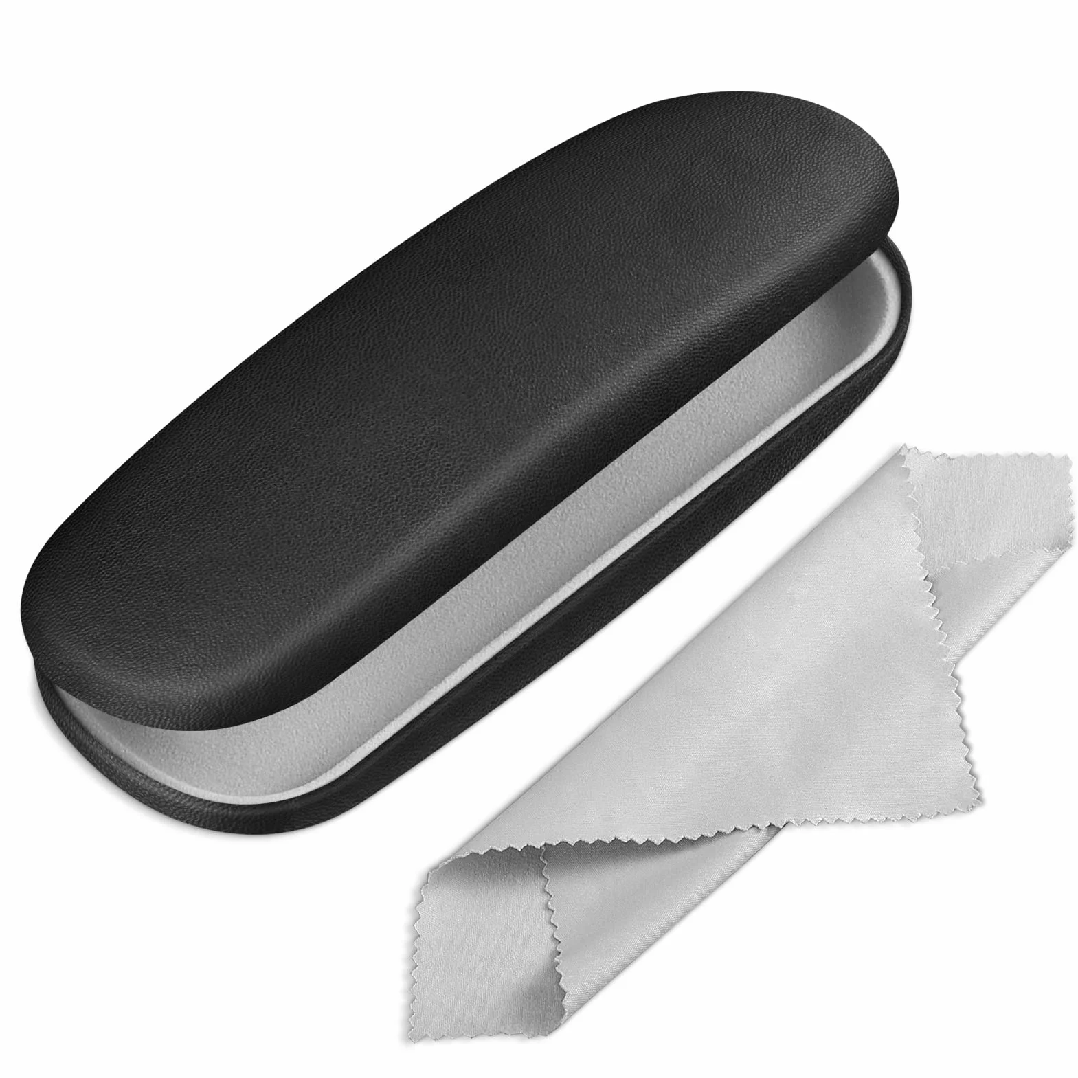FINTIE Funda Gafas Rígida de Cuero y Sintético Estuche con Pañuelo Limpia Gafas