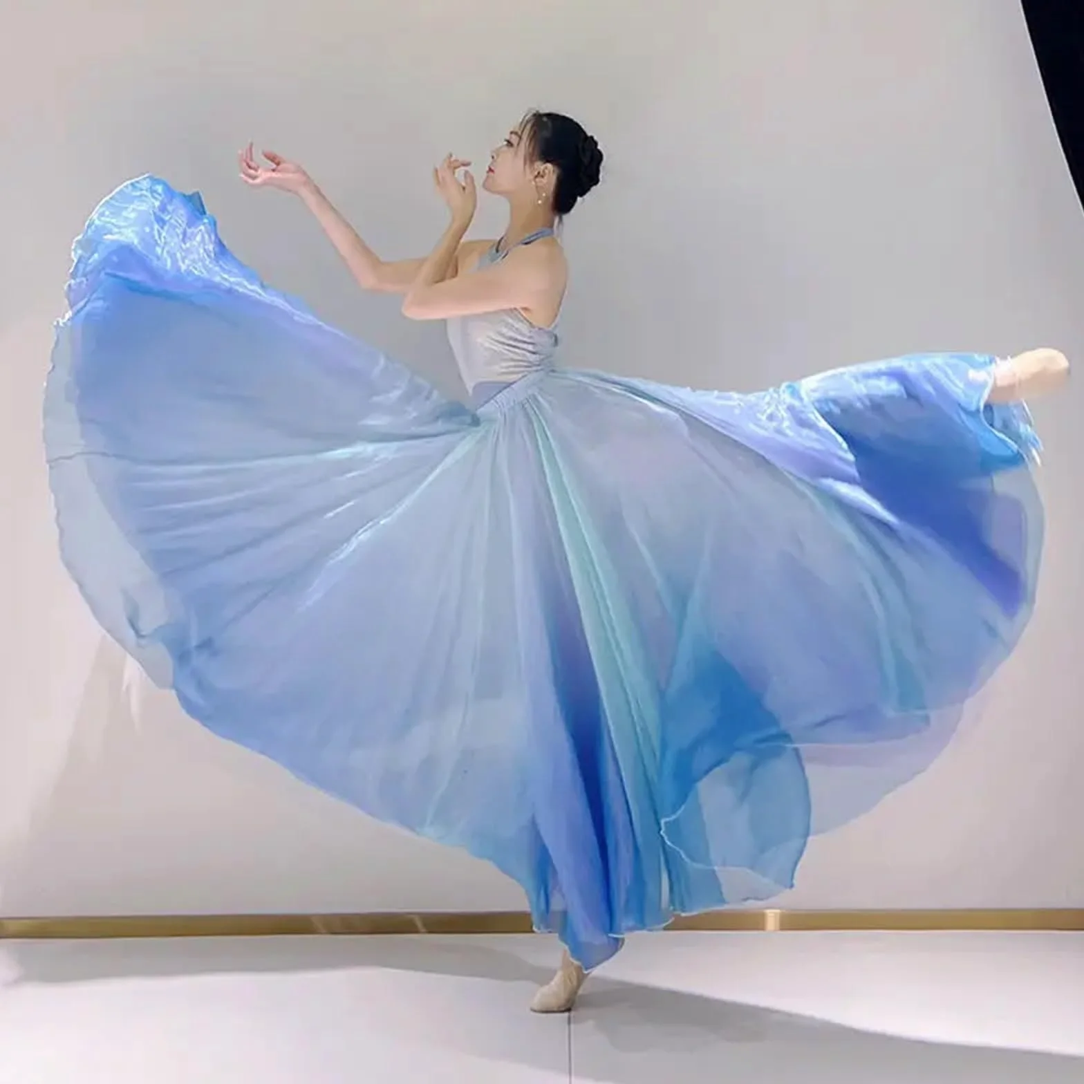Faldas de Ballet for Mujer, Falda de Tul de Gasa, Disfraces de Baile, Vestido de Entrenamiento for Adultos, Vestido de práctica de Vientre de 360 Grados(XL)