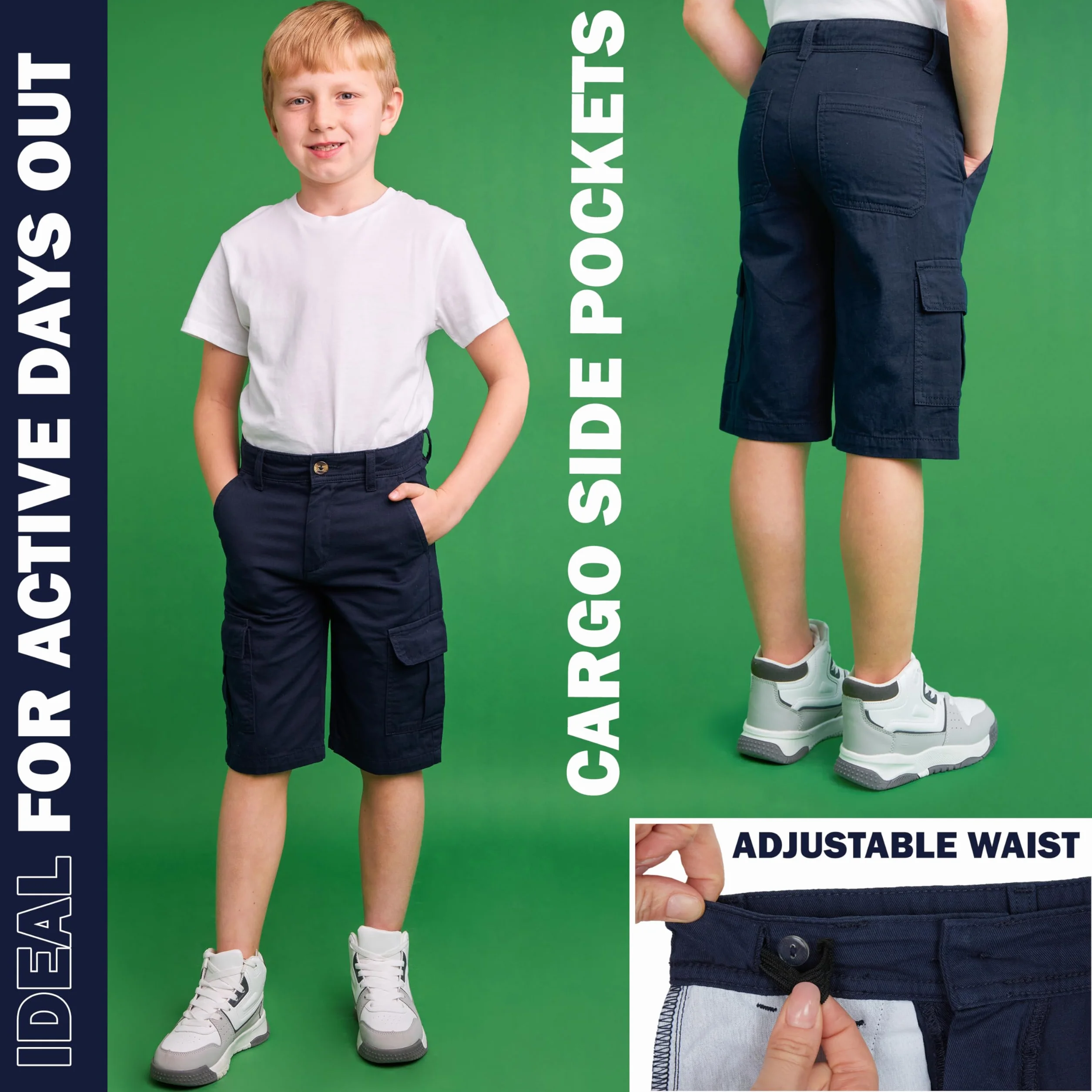 CityComfort Pantalón Corto de Carga con Bolsillos para Niño