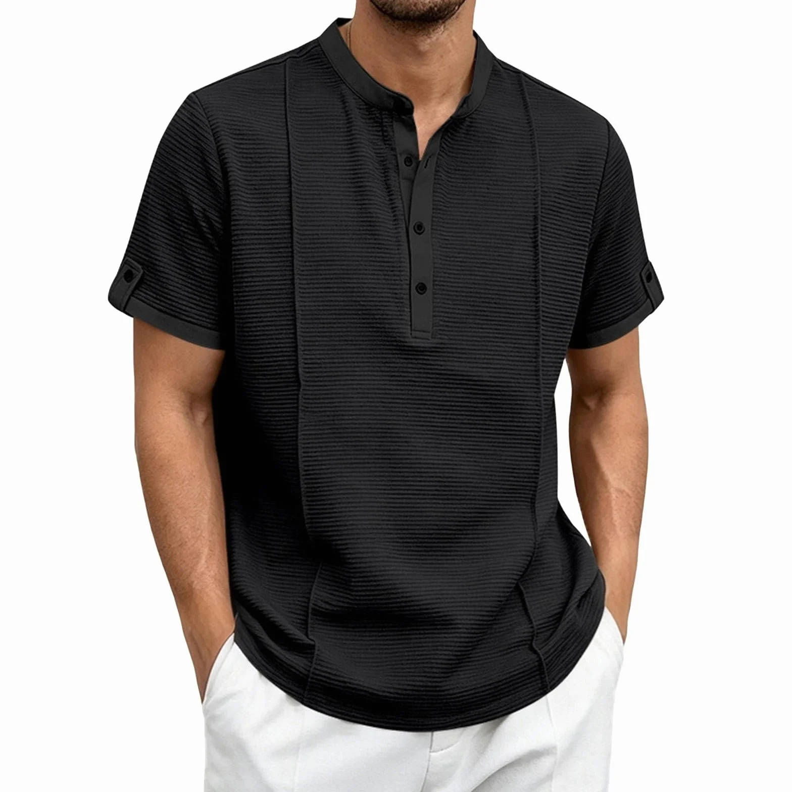 Breeze Polo hombre barriga cerveza elástico clásico tiempo libre golf transpirable cuello estructurado manga corta ocio ultrasuave