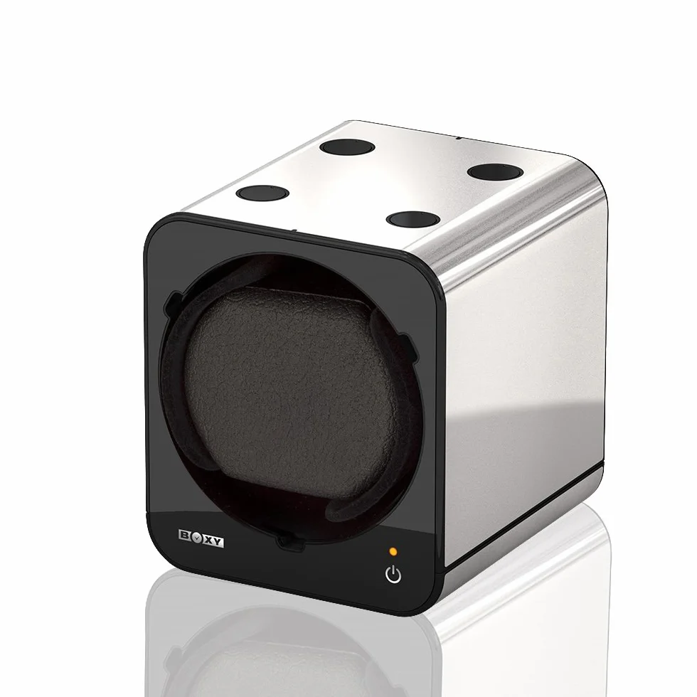 Beco Vitrina Móvil para Relojes Automáticos Starter Set Boxy Fancy Brick Caja Giratoria Watch Winder Rotador de Relojes de Lujo PLATA
