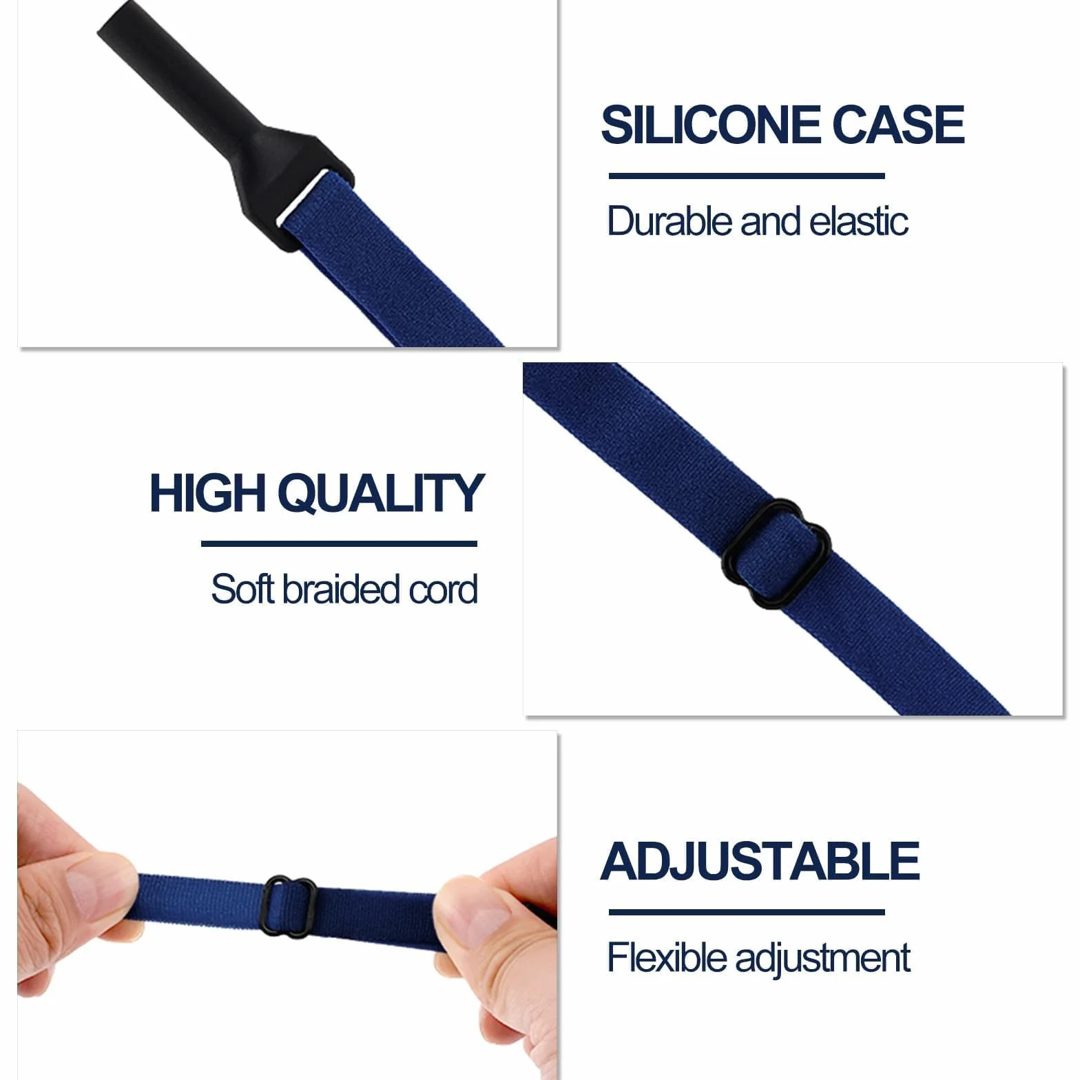 Qufiiry Cordón para Gafas Ajustable, Correa Elástica de Retención Universal, Deportivas y Gafas de Sol