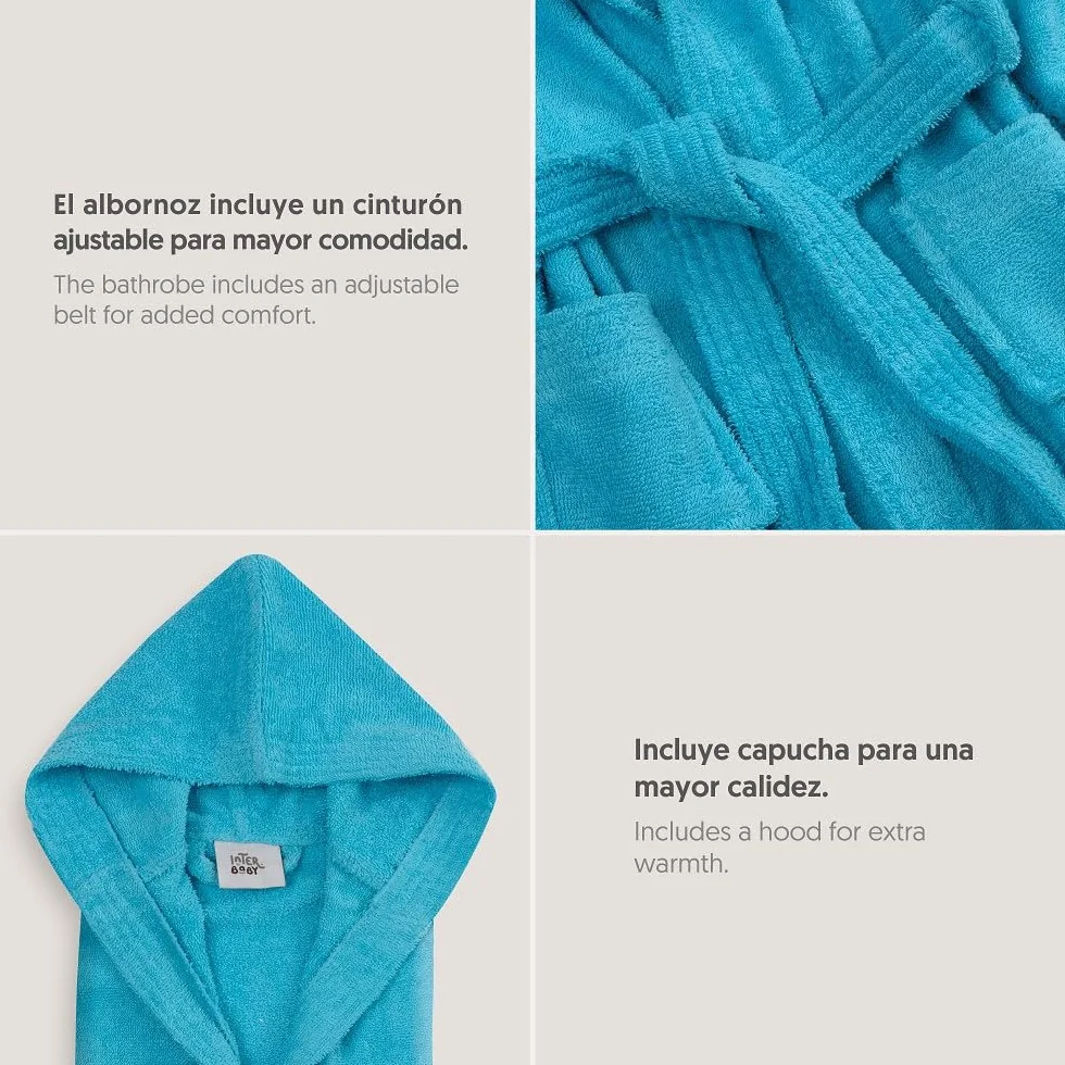 Interbaby Albornoz Liso Unisex Infantil Bebé-Niños